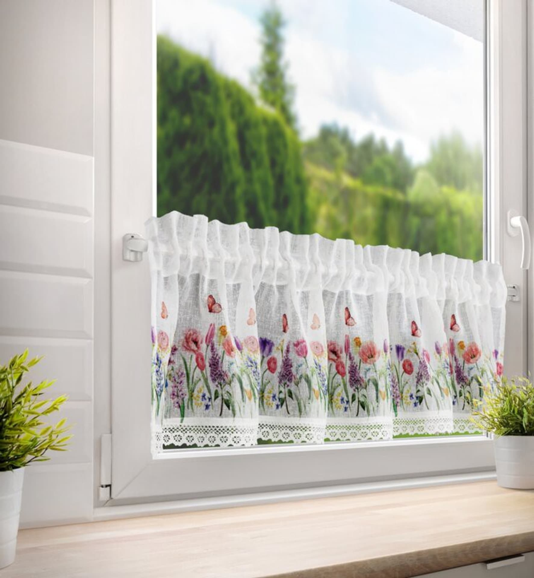 

Firana zazdrostka BELLA 30x150 kwiaty