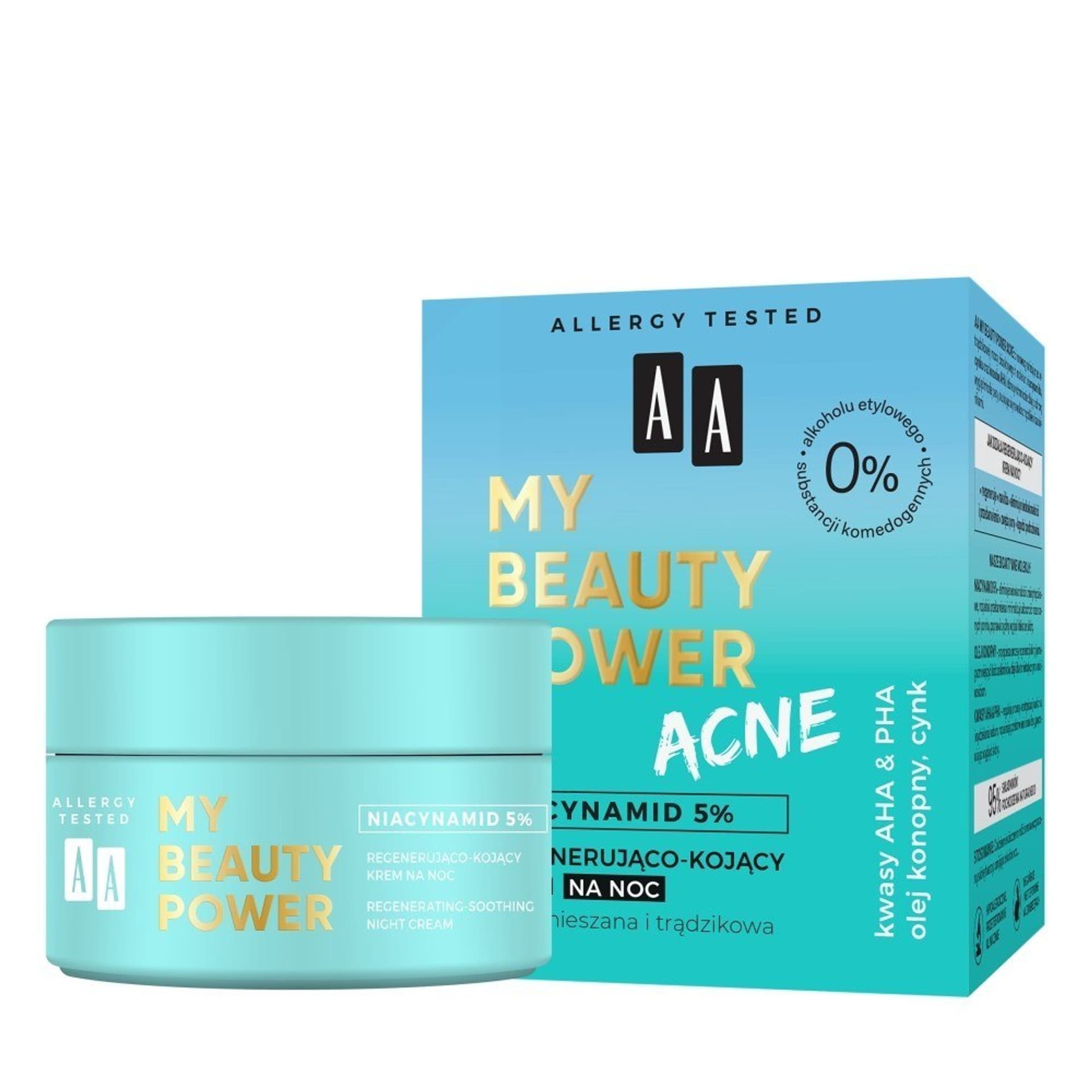 

AA My Beauty Power Acne Krem Regenerująco-Kojący na Noc