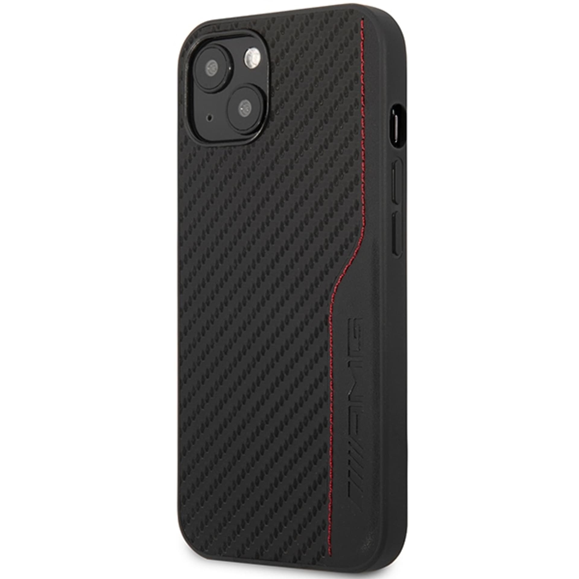 

AMG AMHCP13MDEBK iPhone 13 6.1" czarny/black hardcase Leather&Carbon Red Stitching