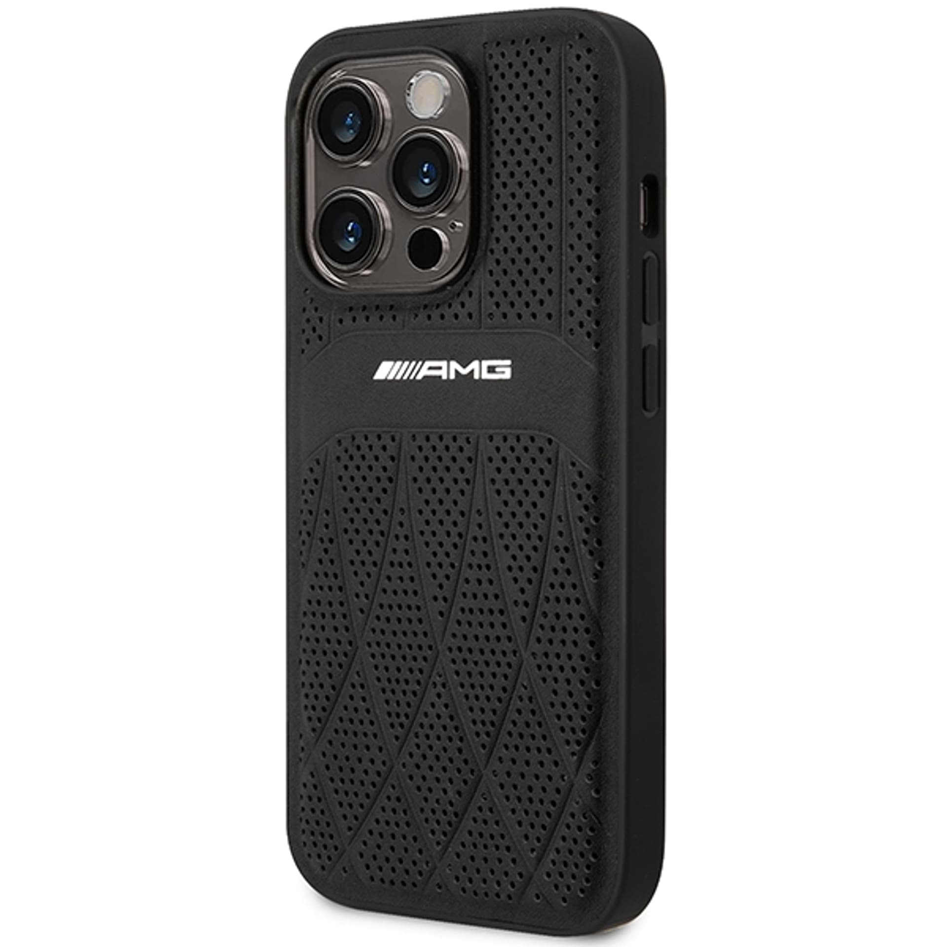 

AMG AMHMP14LOSDBK iPhone 14 Pro 6.1" czarny/black hardcase Leather Curved Lines MagSafe