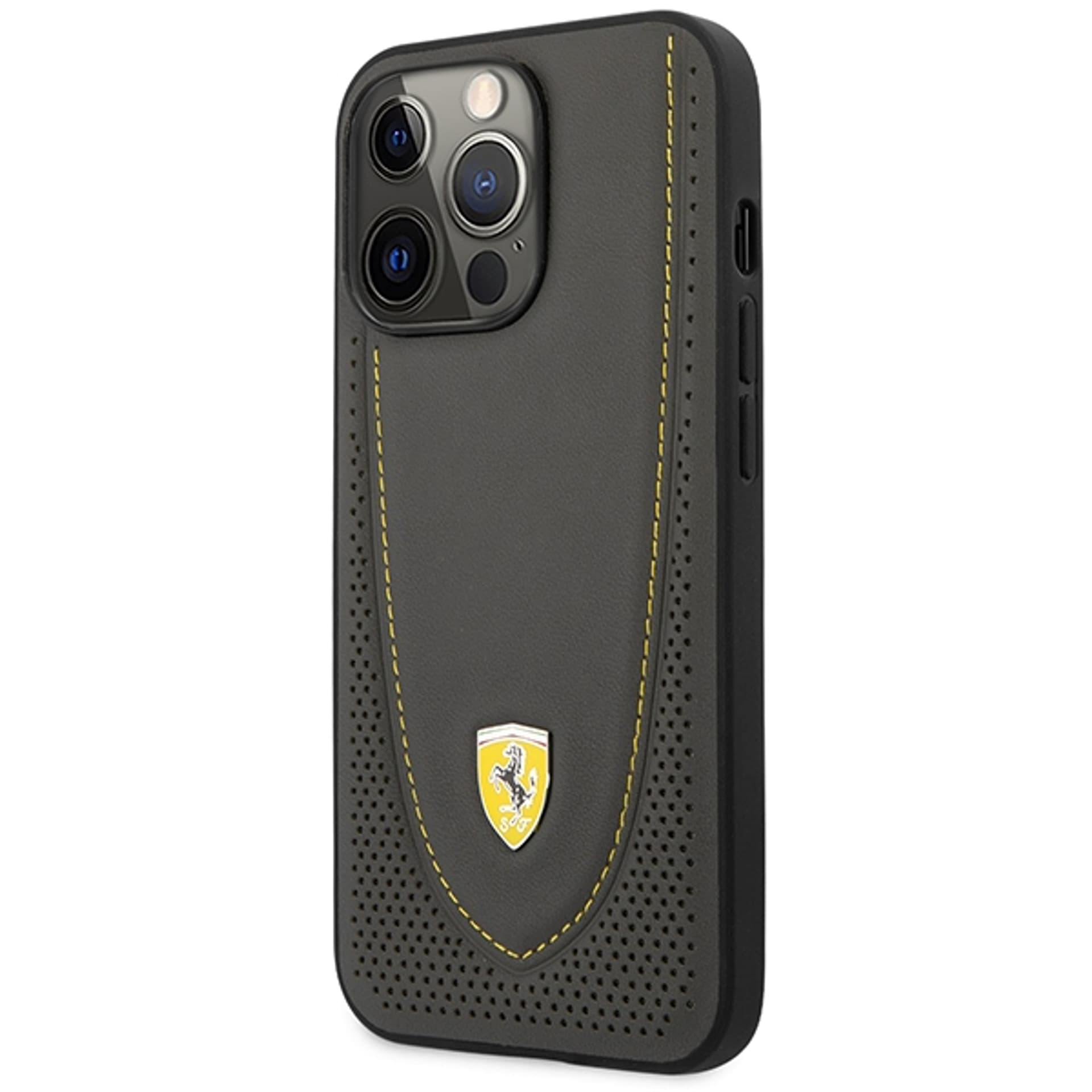 

Ferrari FEHCP13LRGOG iPhone 13 Pro / 13 6.1" czarny/black hardcase Leather Curved Line