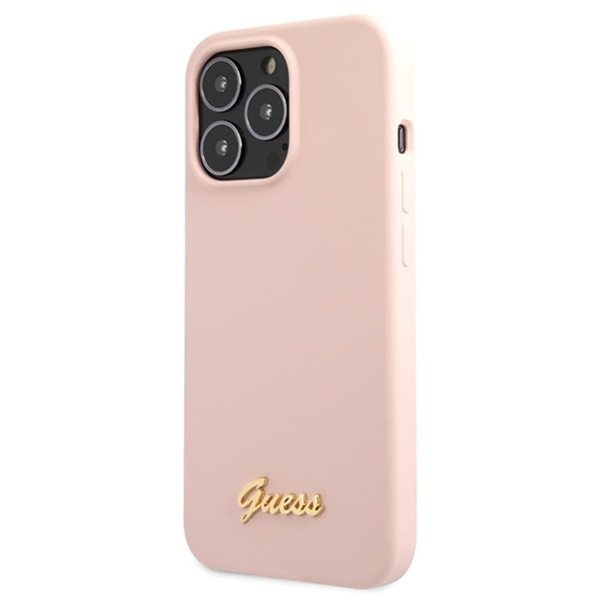 

Guess GUHCP13XLSLMGLP iPhone 13 Pro Max 6.7" jasnoróżowy/light pink hardcase Silicone Script Gold Logo