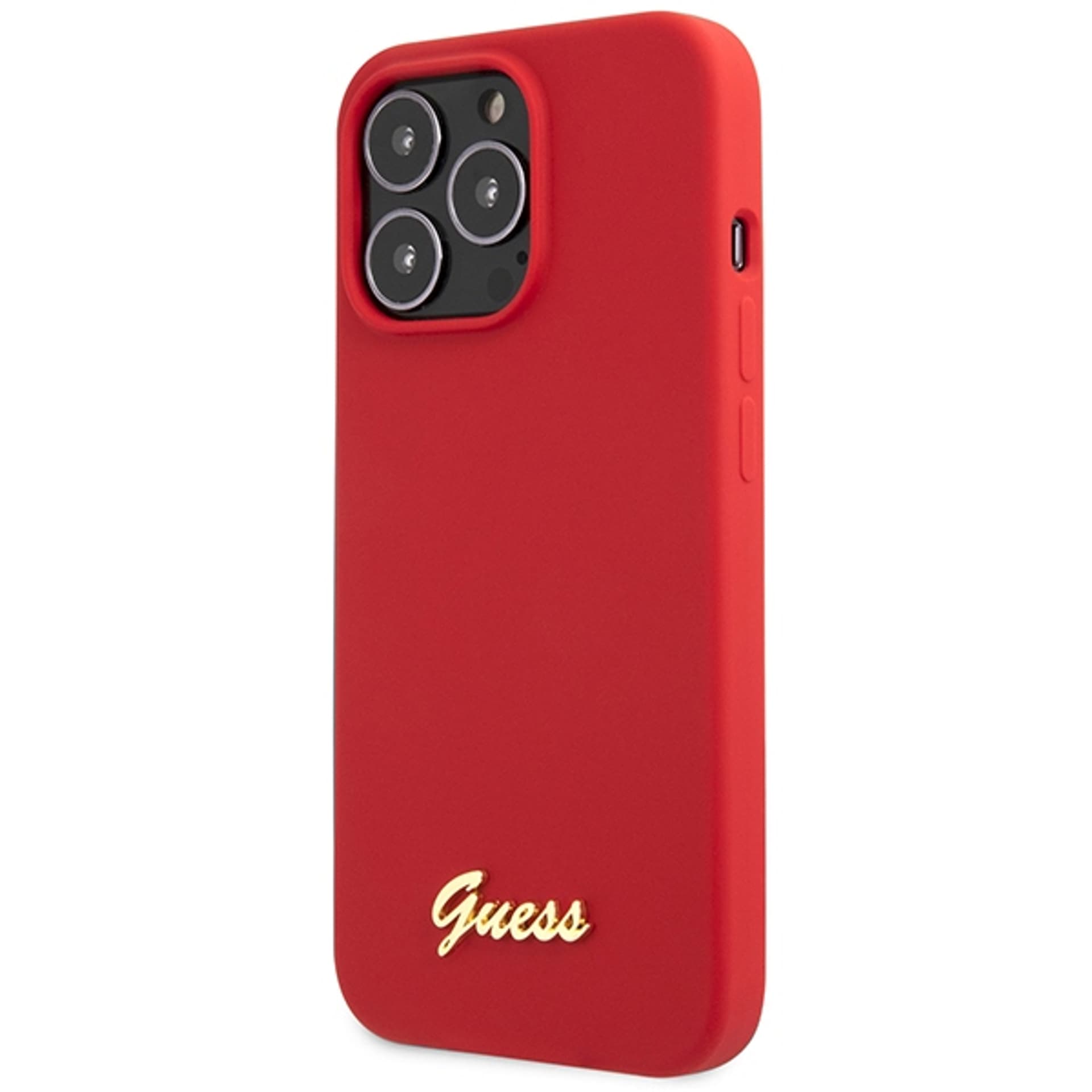 

Guess GUHCP13XLSLMGRE iPhone 13 Pro Max 6.7" czerwony/burgundy hard case Silicone Vintage Gold Logo