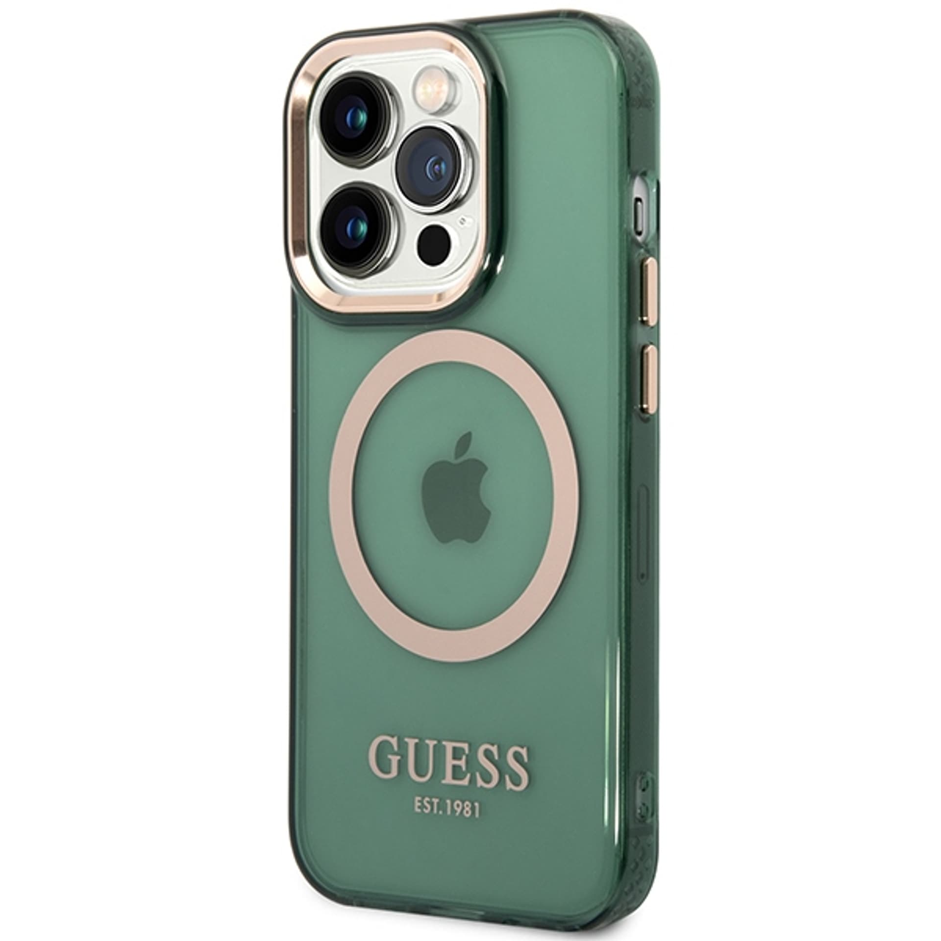 

Guess GUHMP14LHTCMA iPhone 14 Pro 6.1" zielony/khaki hard case Gold Outline Translucent MagSafe