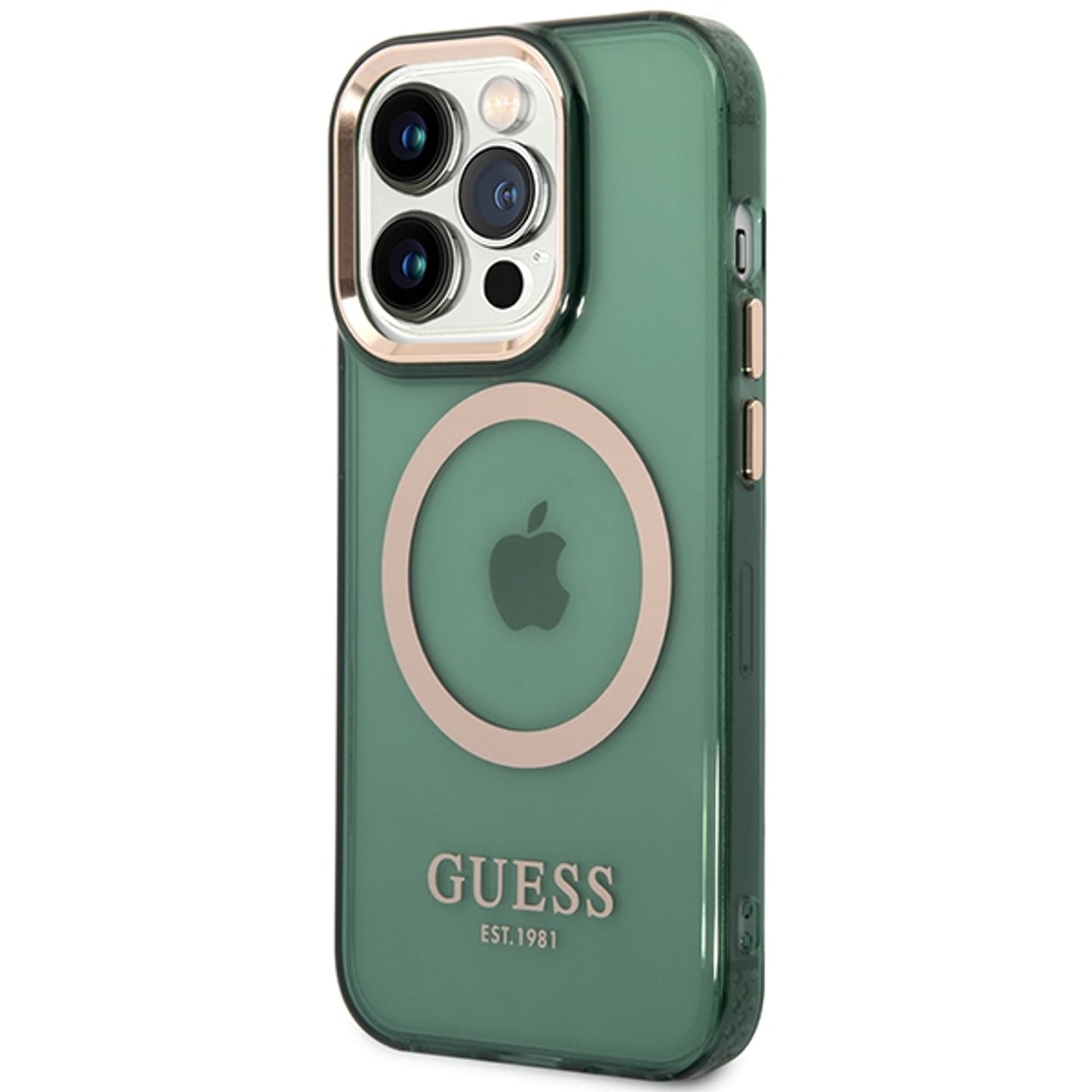 

Guess GUHMP14XHTCMA iPhone 14 Pro Max 6,7" zielony/khaki hard case Gold Outline Translucent MagSafe