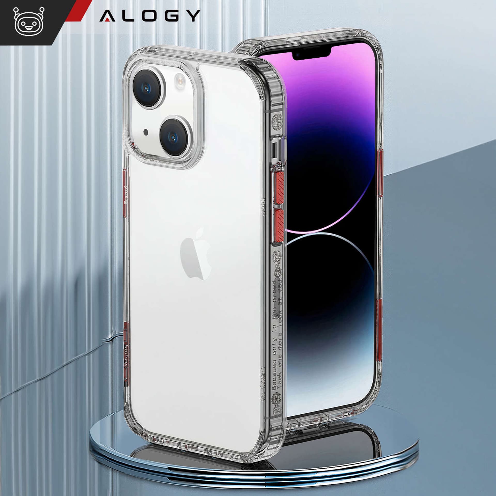 

Etui na telefon Alogy Protective Case obudowa ochronna do Apple iPhone 14 Czarno-przezroczyste