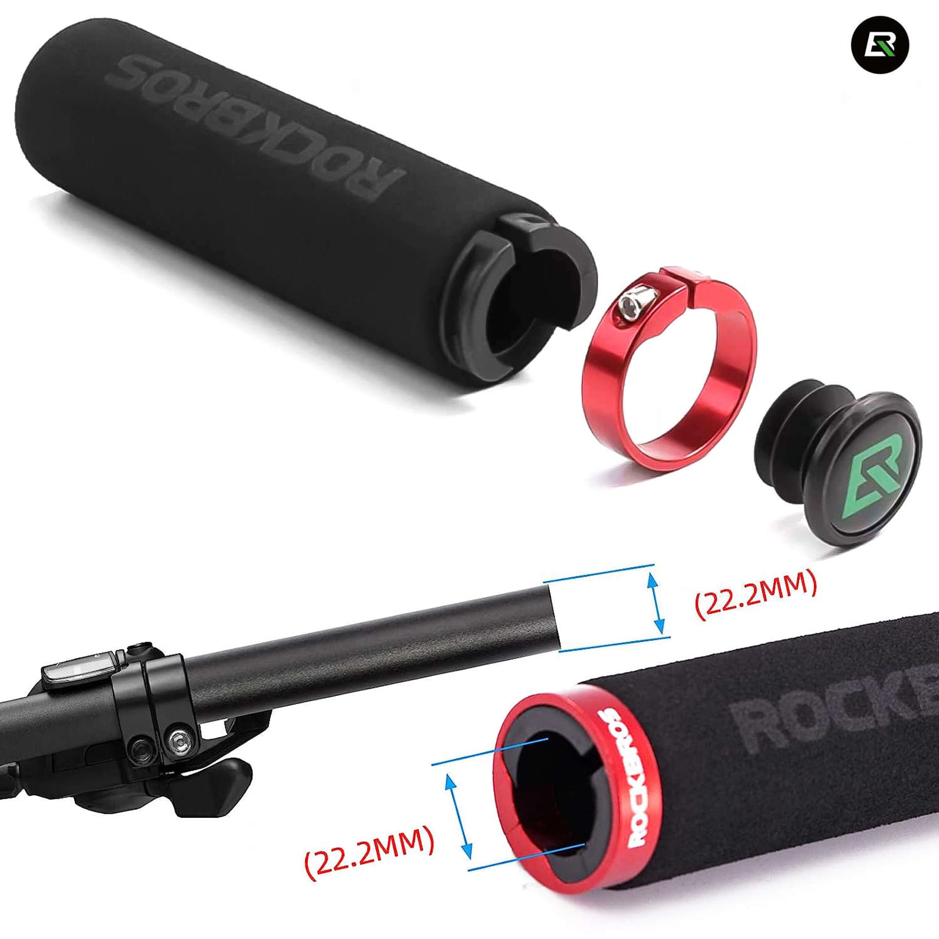 

Chwyty kierownicy gripy gąbkowe RockBros BT1001BKRD