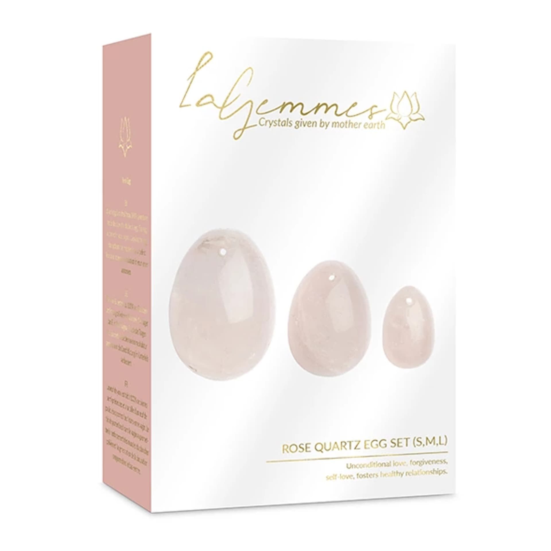 

Kulki gejszy - La Gemmes Yoni Egg Set Rose Quartz