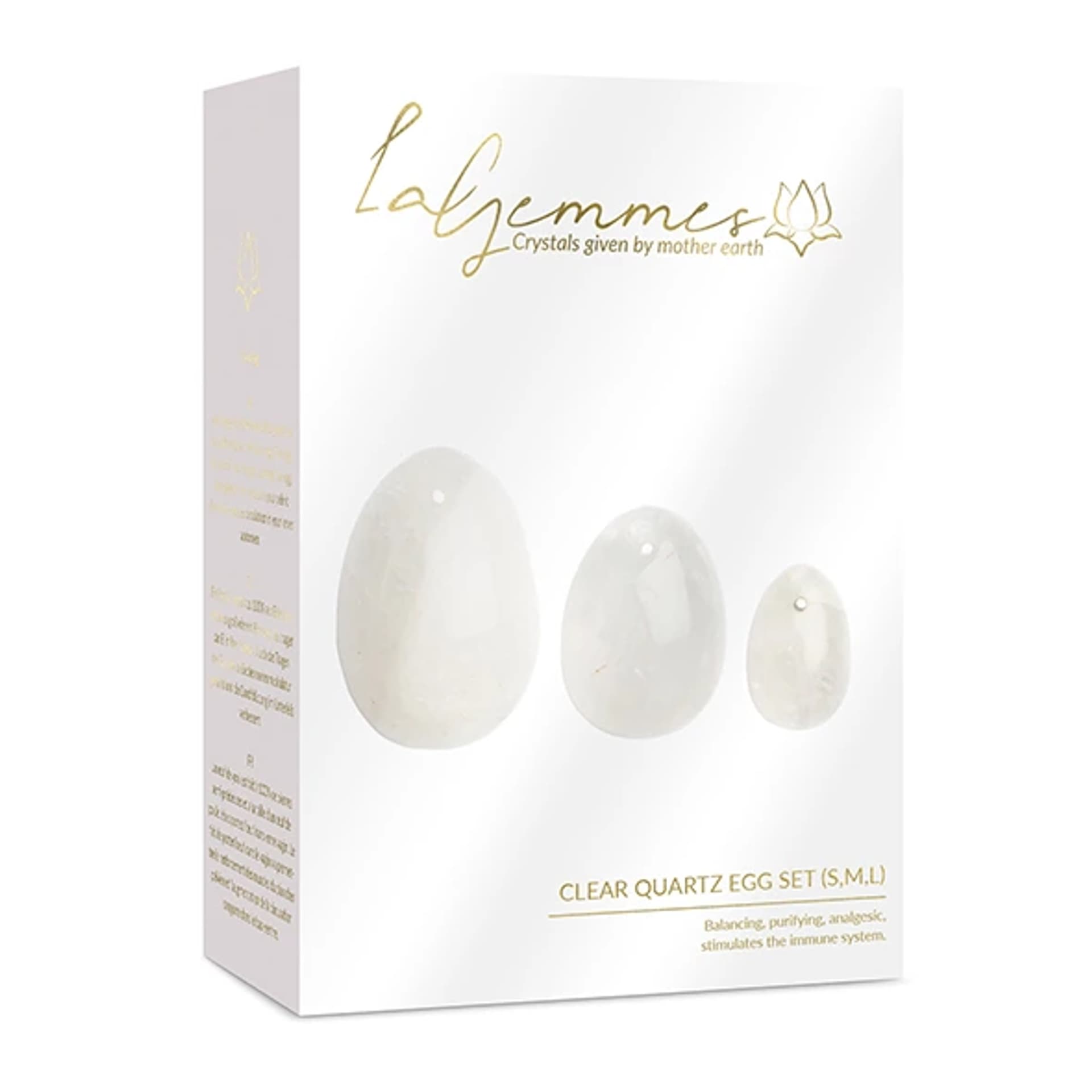 

Kulki gejszy - La Gemmes Yoni Egg Set Clear Quartz