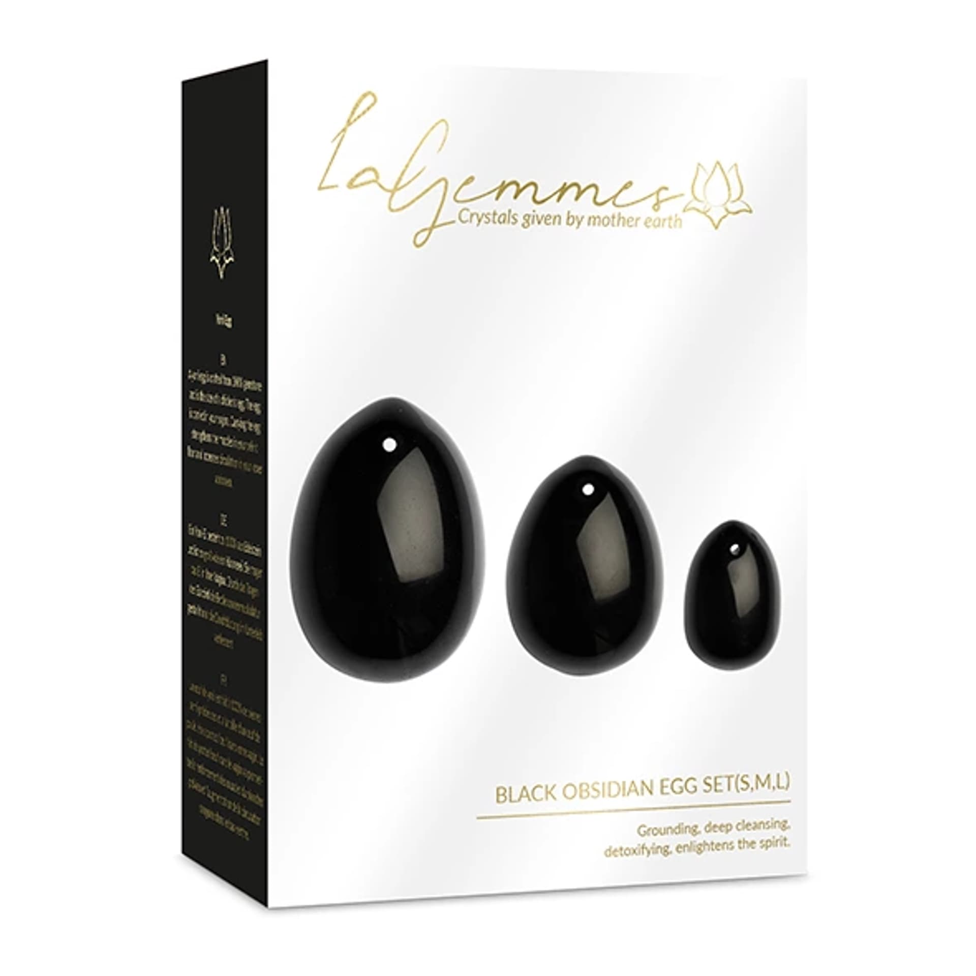 

Kulki gejszy - La Gemmes Yoni Egg Set Black Obsidian