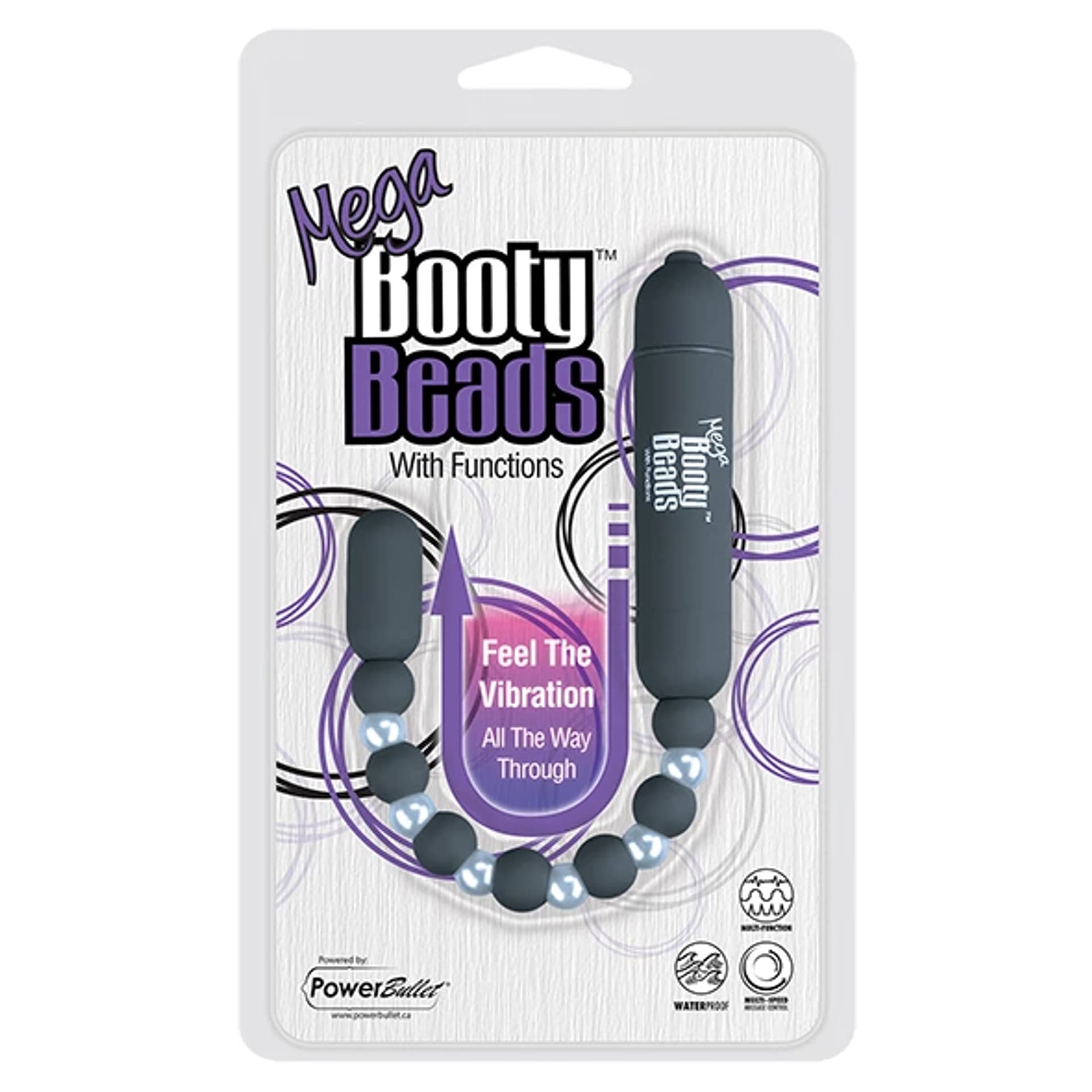 

Koraliki analne wibrujące - PowerBullet Mega Booty Beads Grey