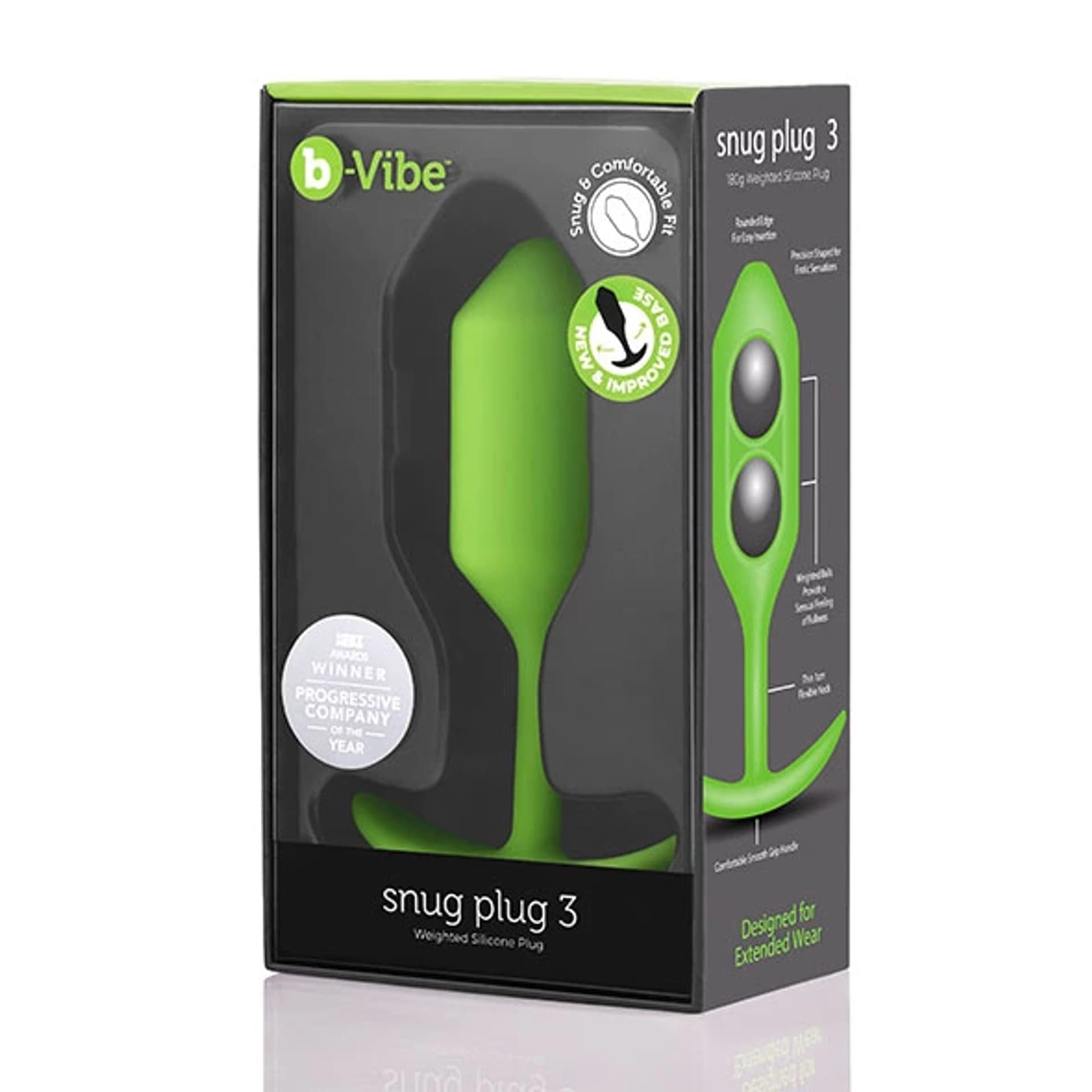 

Plug analny - B-Vibe Snug Plug 3 Lime