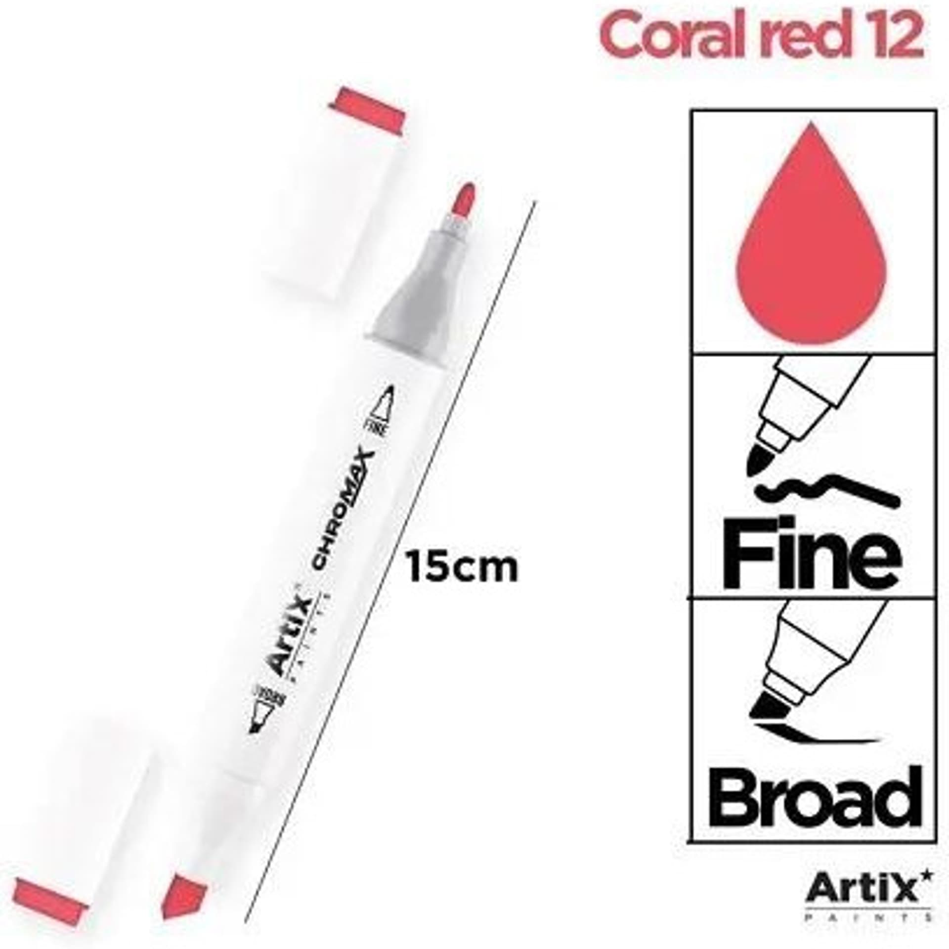 

Marker alkoholowy dwustronny CORAL RED PP915-12 ARTIX