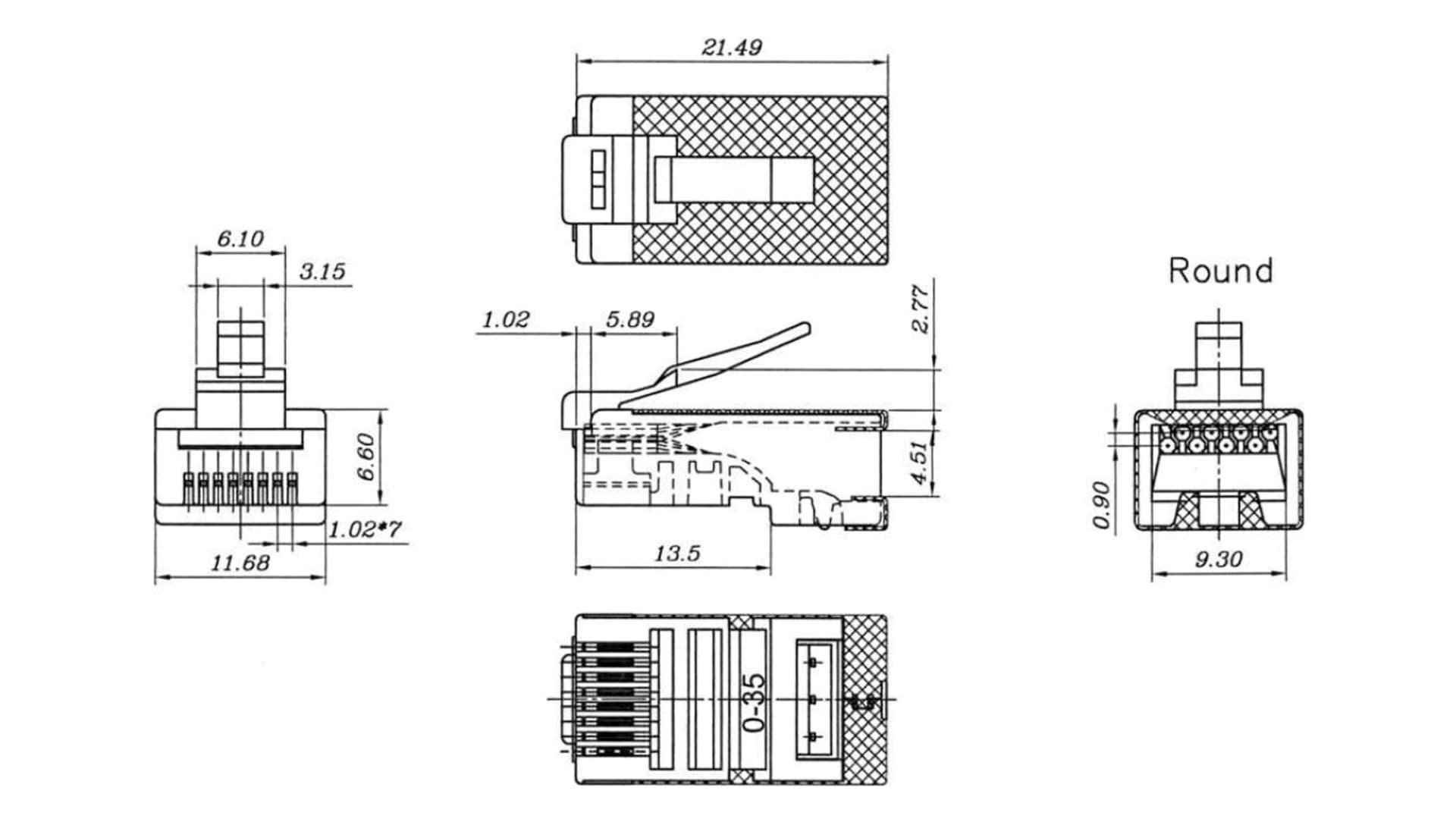 

Wtyk teleinformatyczny RJ45 kat.6 STP 93829 /10szt./
