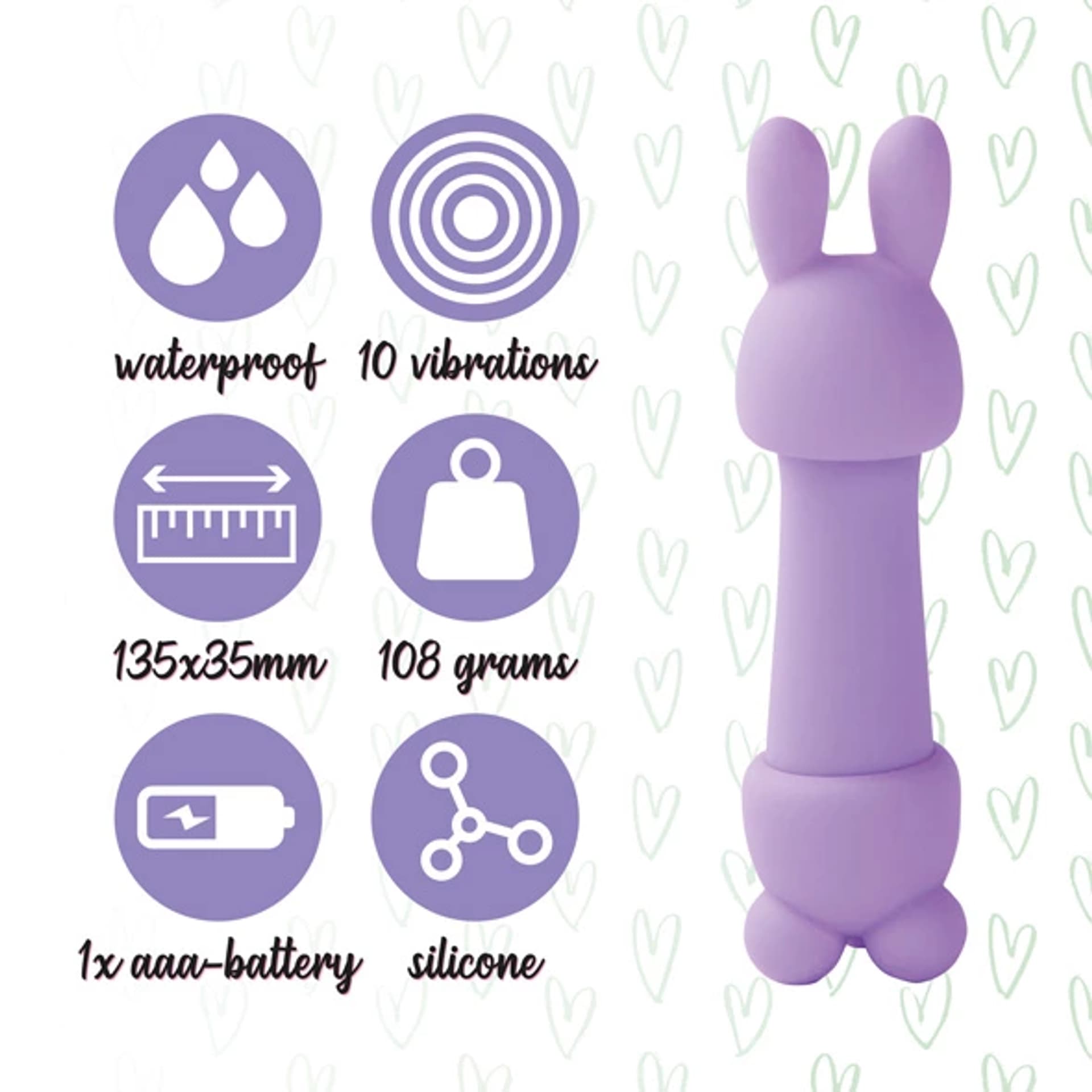

Wibrator - FeelzToys Mister Bunny with 2 Caps Purple