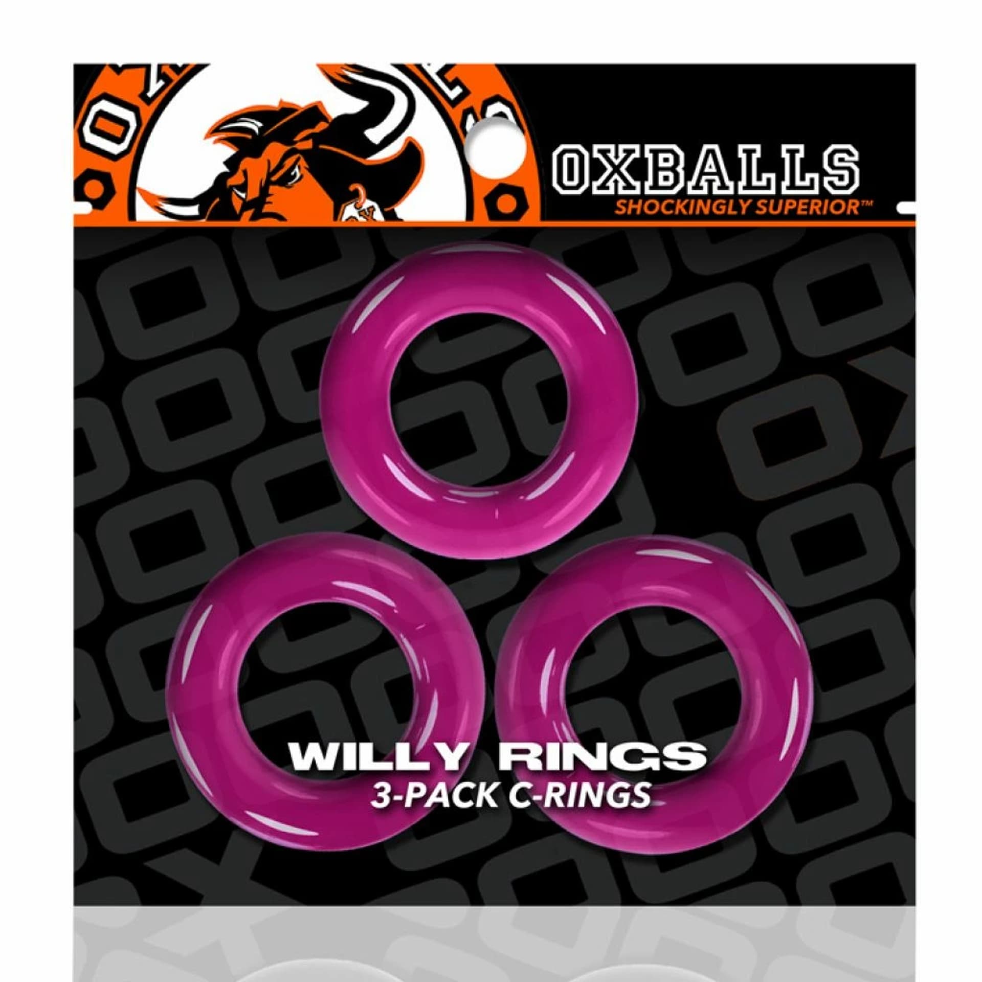 

Trzypak pierścieni - Oxballs Willy Rings 3-pack Cockrings Hot Pink