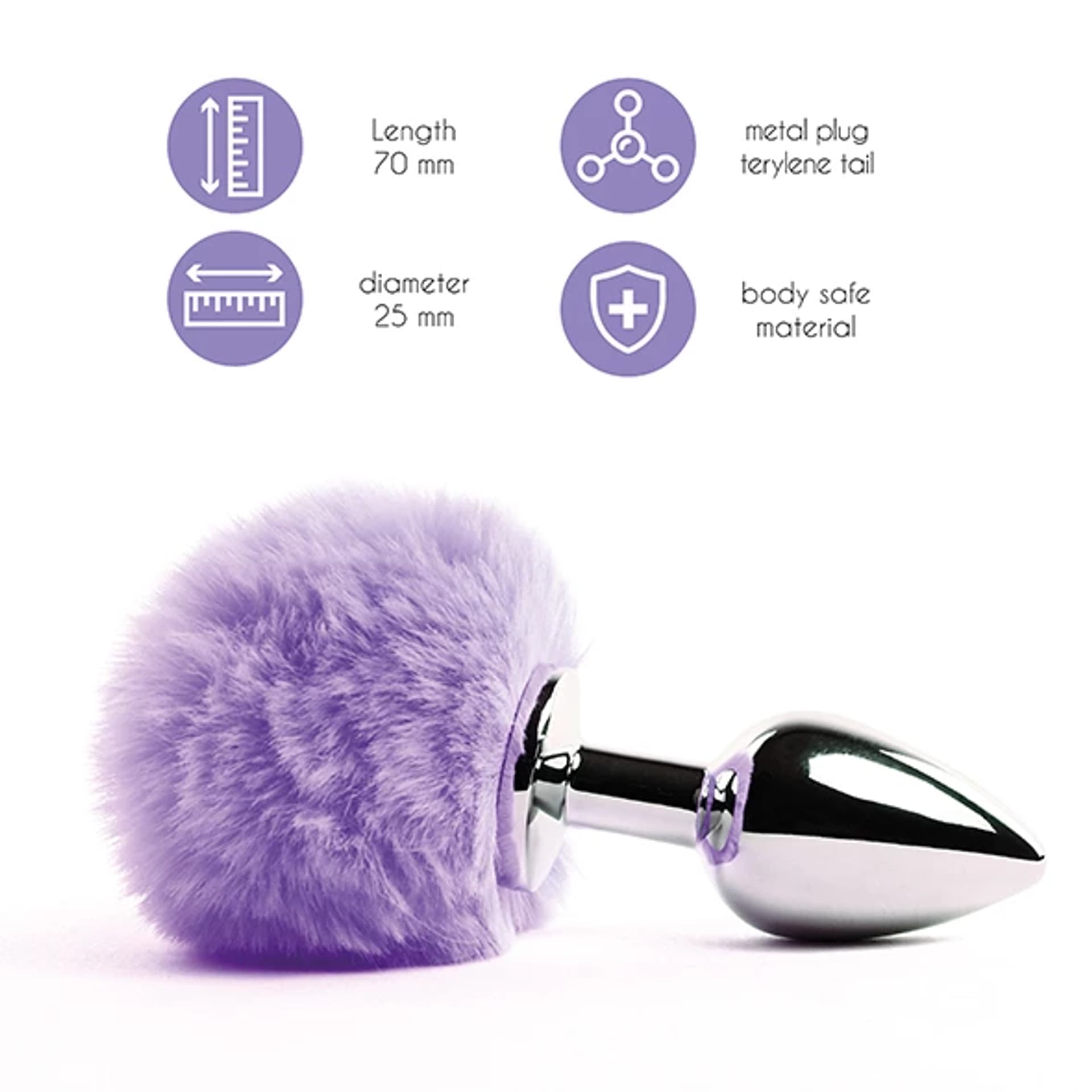 

Plug analny - FeelzToys Bunny Tails Butt Plug Purple