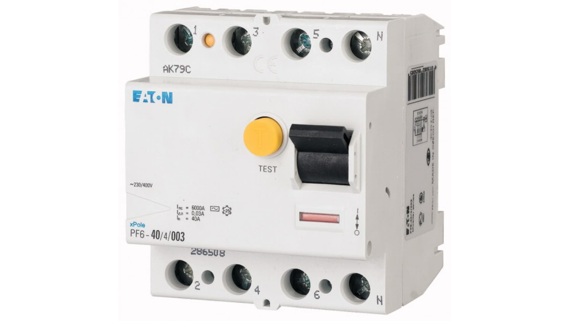 

Wyłącznik różnicowoprądowy 4P 40A 0,5A typ AC PF6-40/4/05 286511