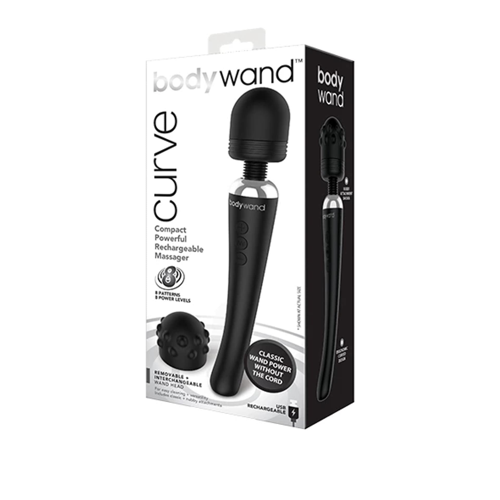 

Masażer - Bodywand Curve Rechargeable Wand Massager Black