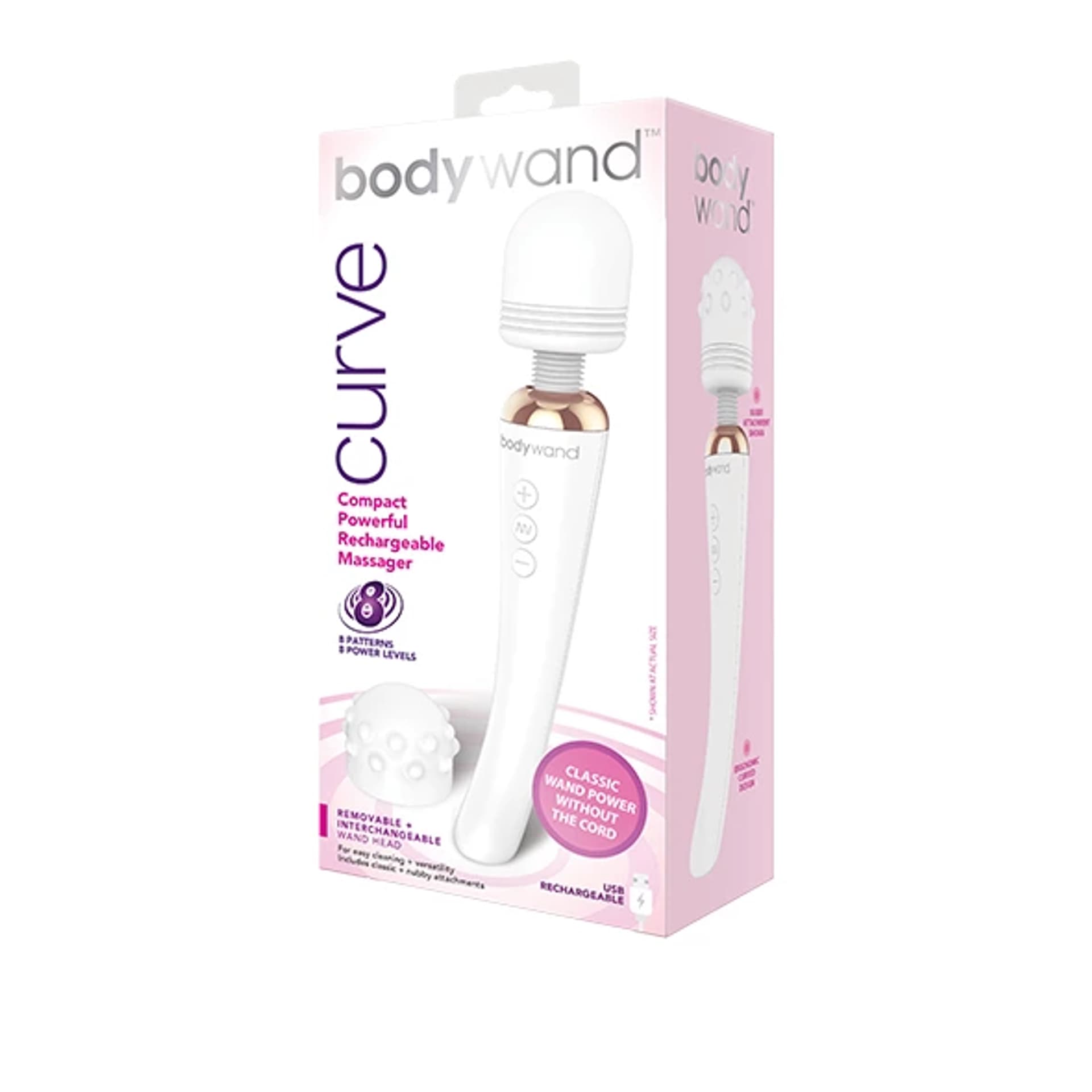 

Masażer - Bodywand Curve Rechargeable Wand Massager White