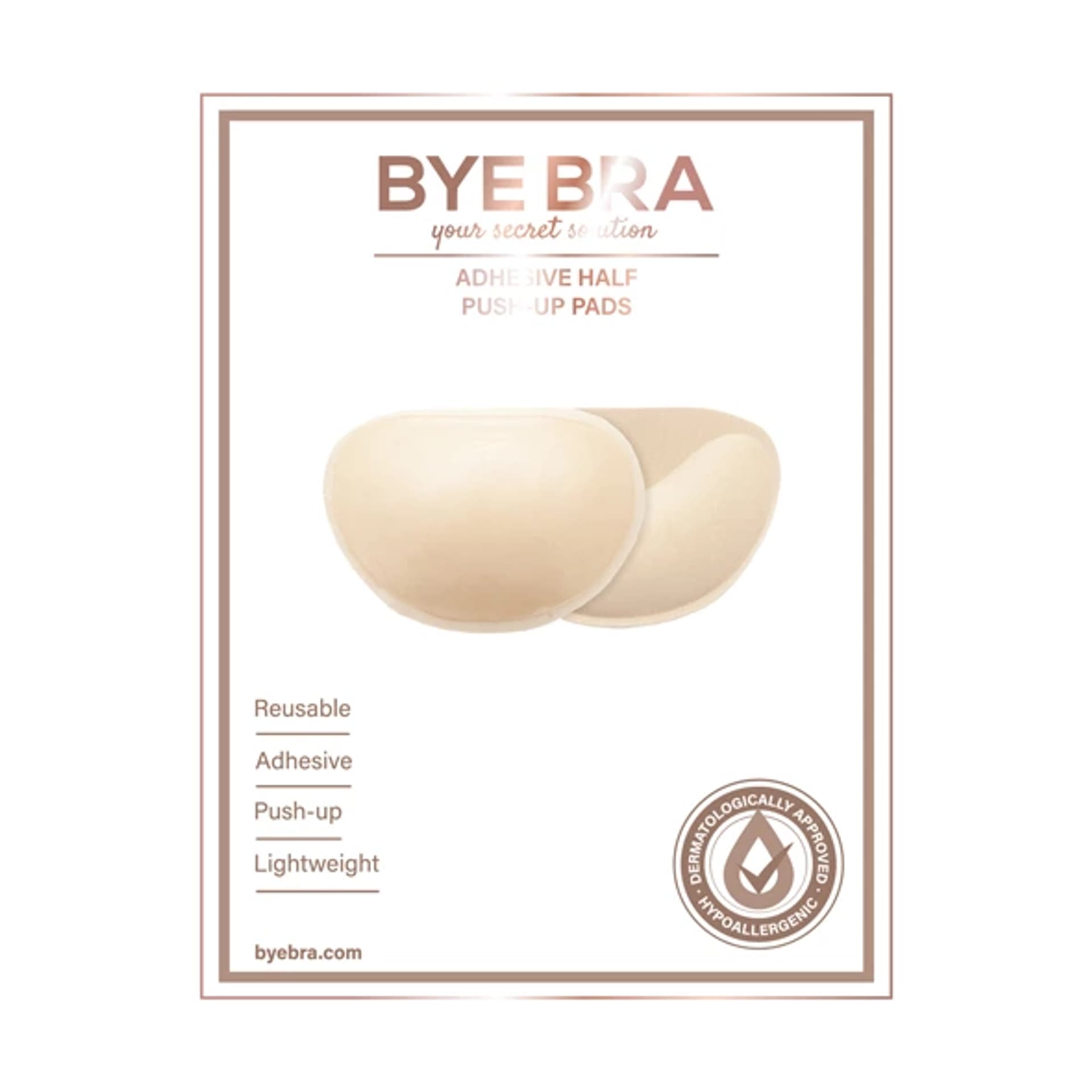 

Wkładki przylepne do biustonosza - Bye Bra Adhesive Half Push-Up Pads Nude