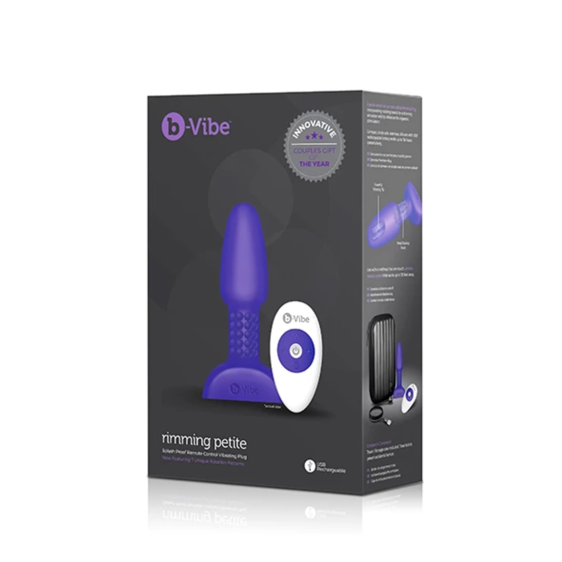 

Zdalnie sterowany plug analny - B-Vibe Rimming Petite Purple