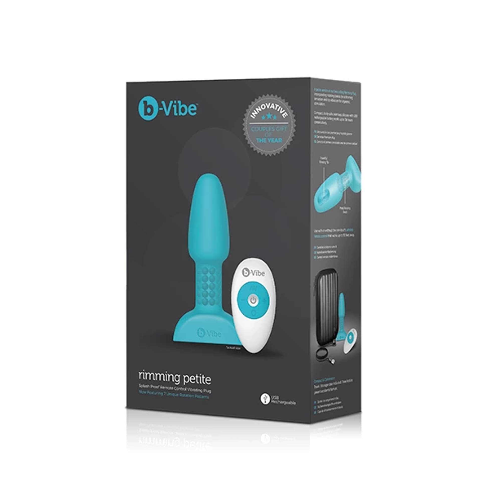 

Zdalnie sterowany plug analny - B-Vibe Rimming Petite Teal
