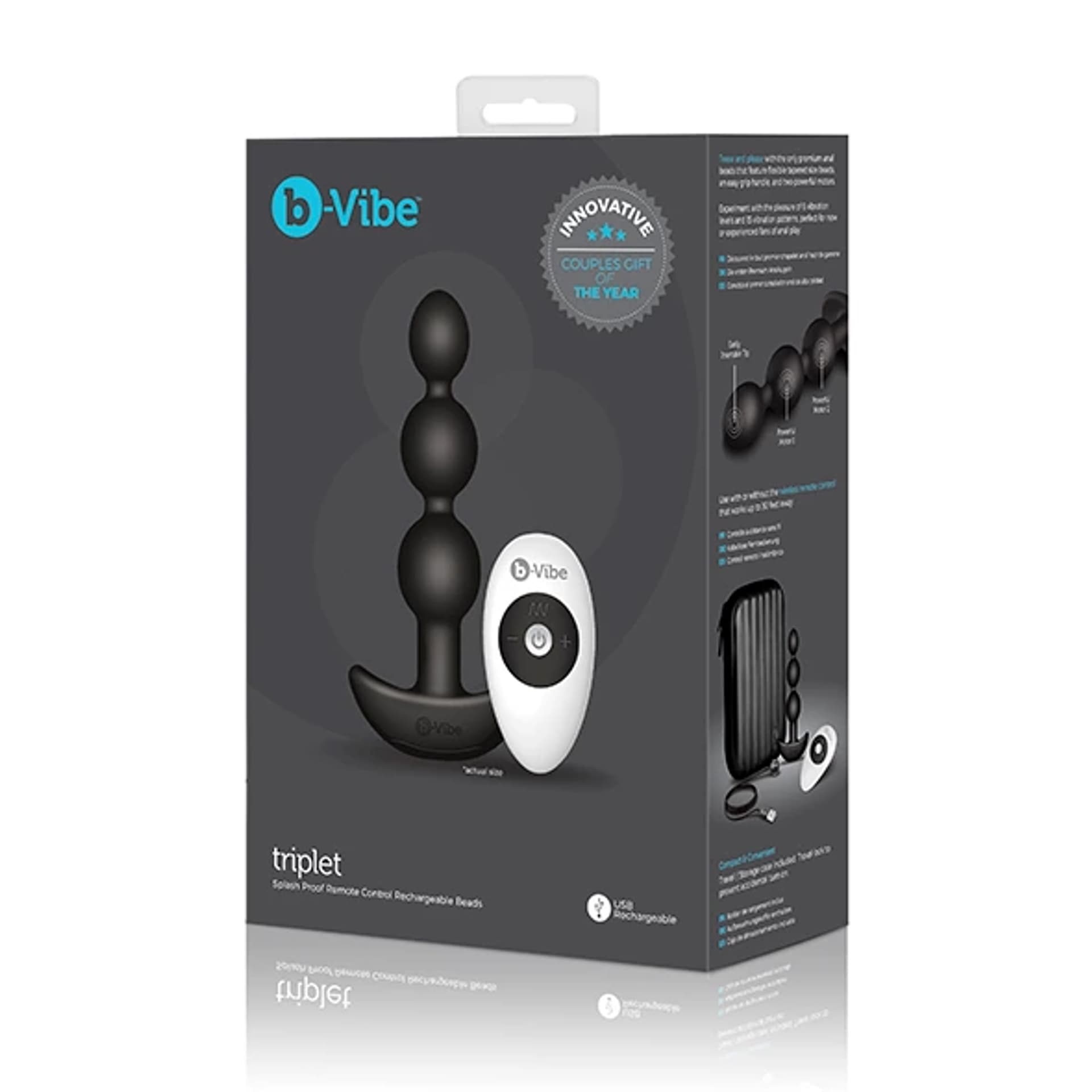 

Koraliki analne wibrujące - B-Vibe Triplet Black