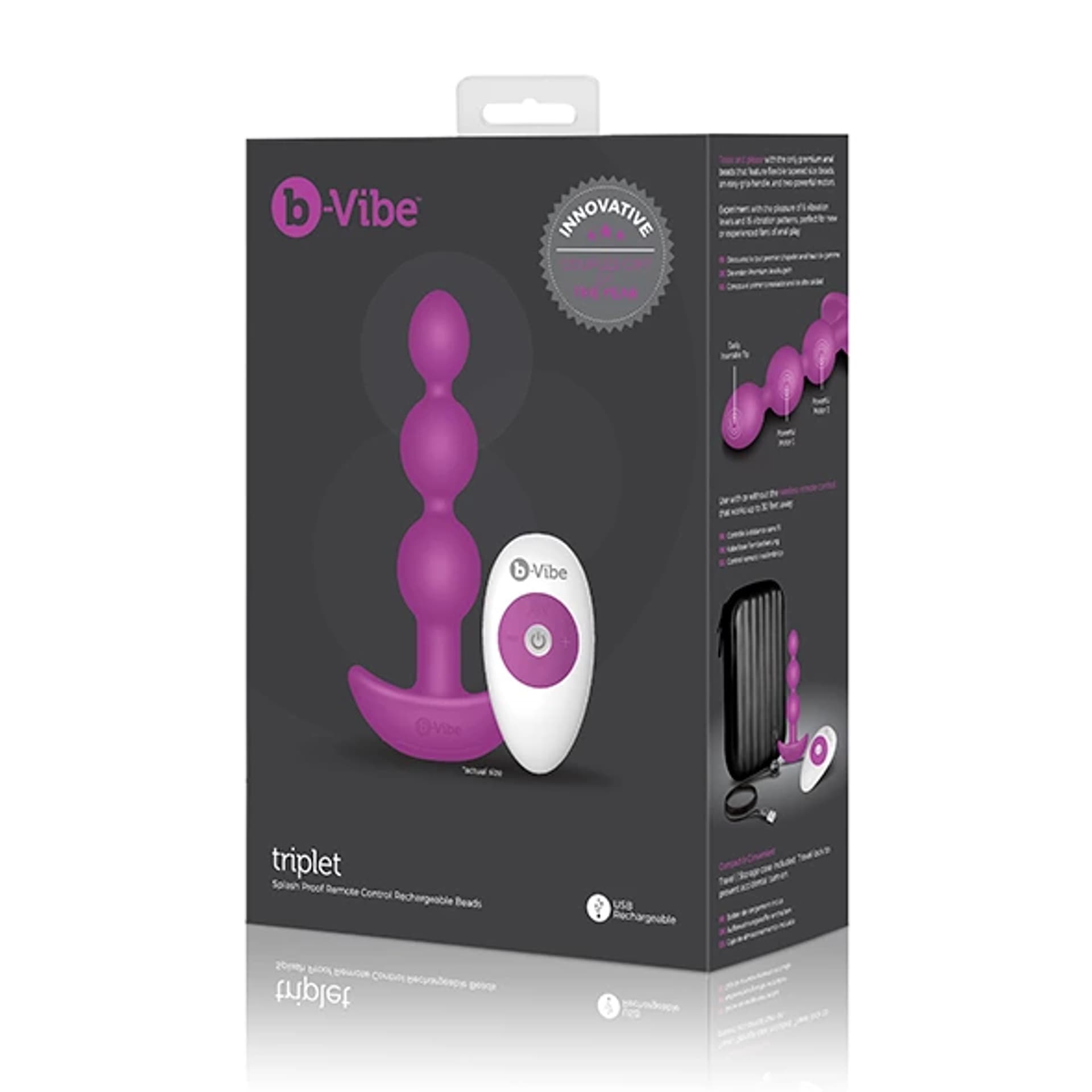 

Koraliki analne wibrujące - B-Vibe Triplet Fuchsia