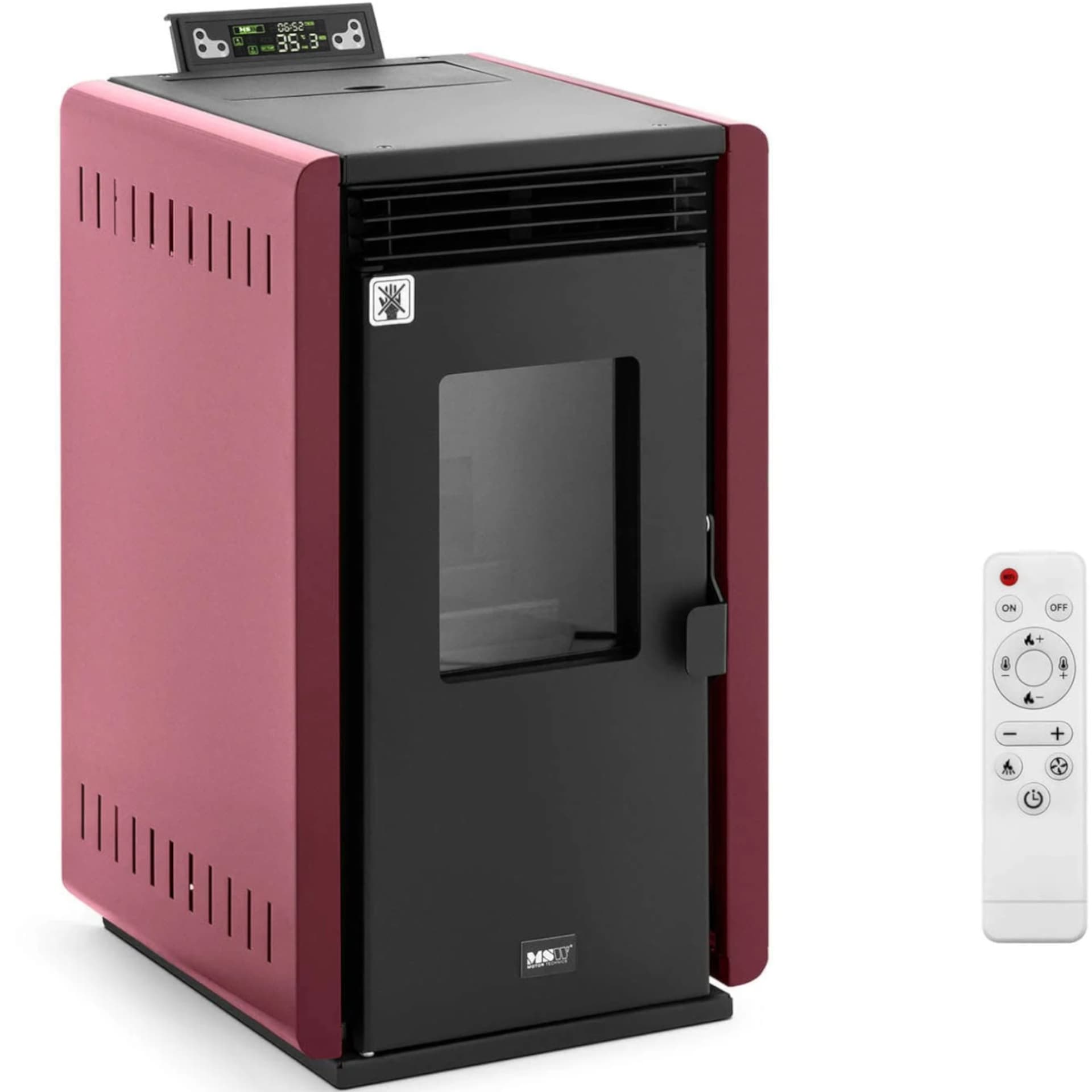 

Piec piecyk kominek na pellet wolnostojący z pilotem 50-150 m3 6000 W