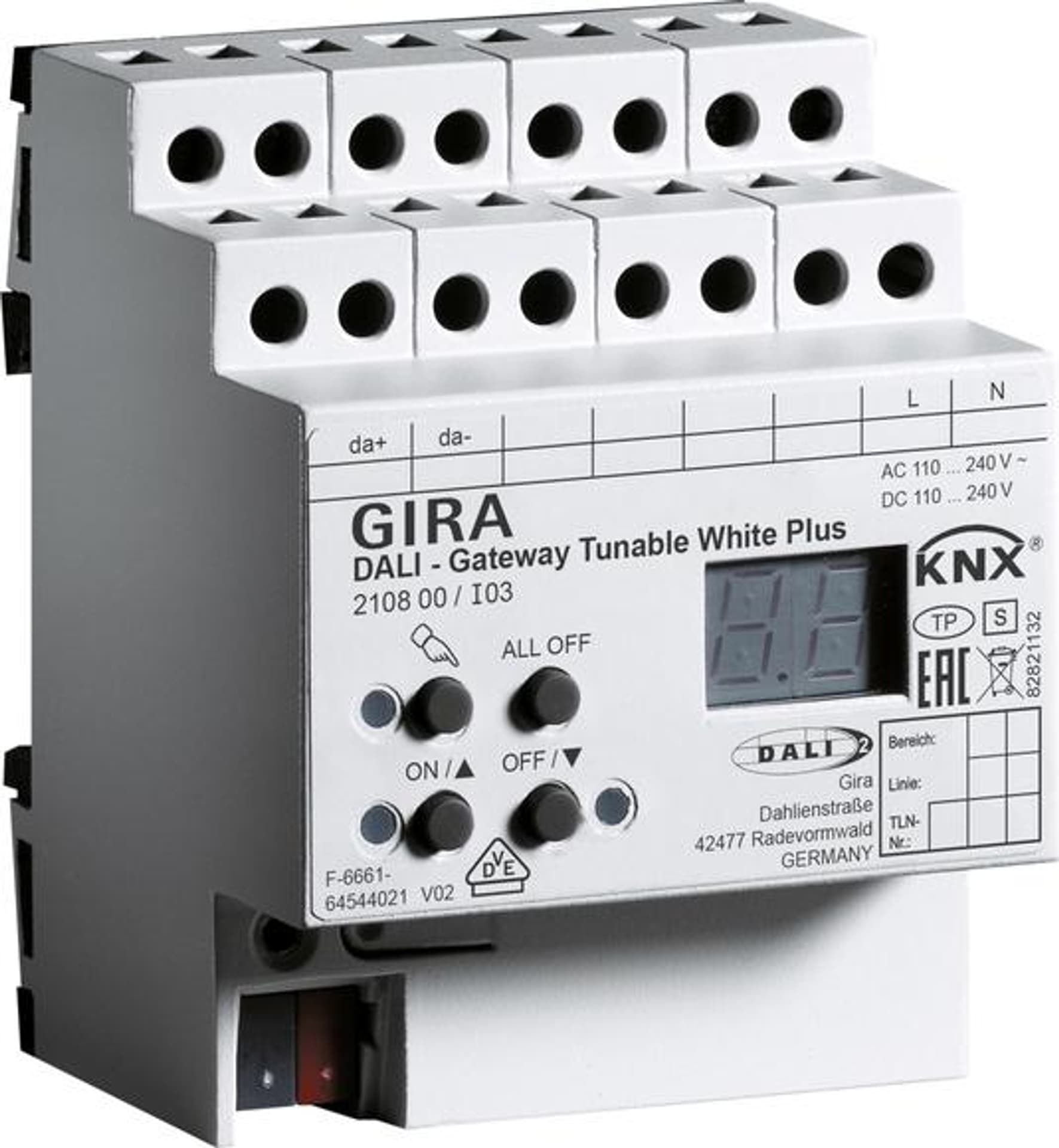 

GIRA Bramka DALI Tunable WH Plus KNX 210800