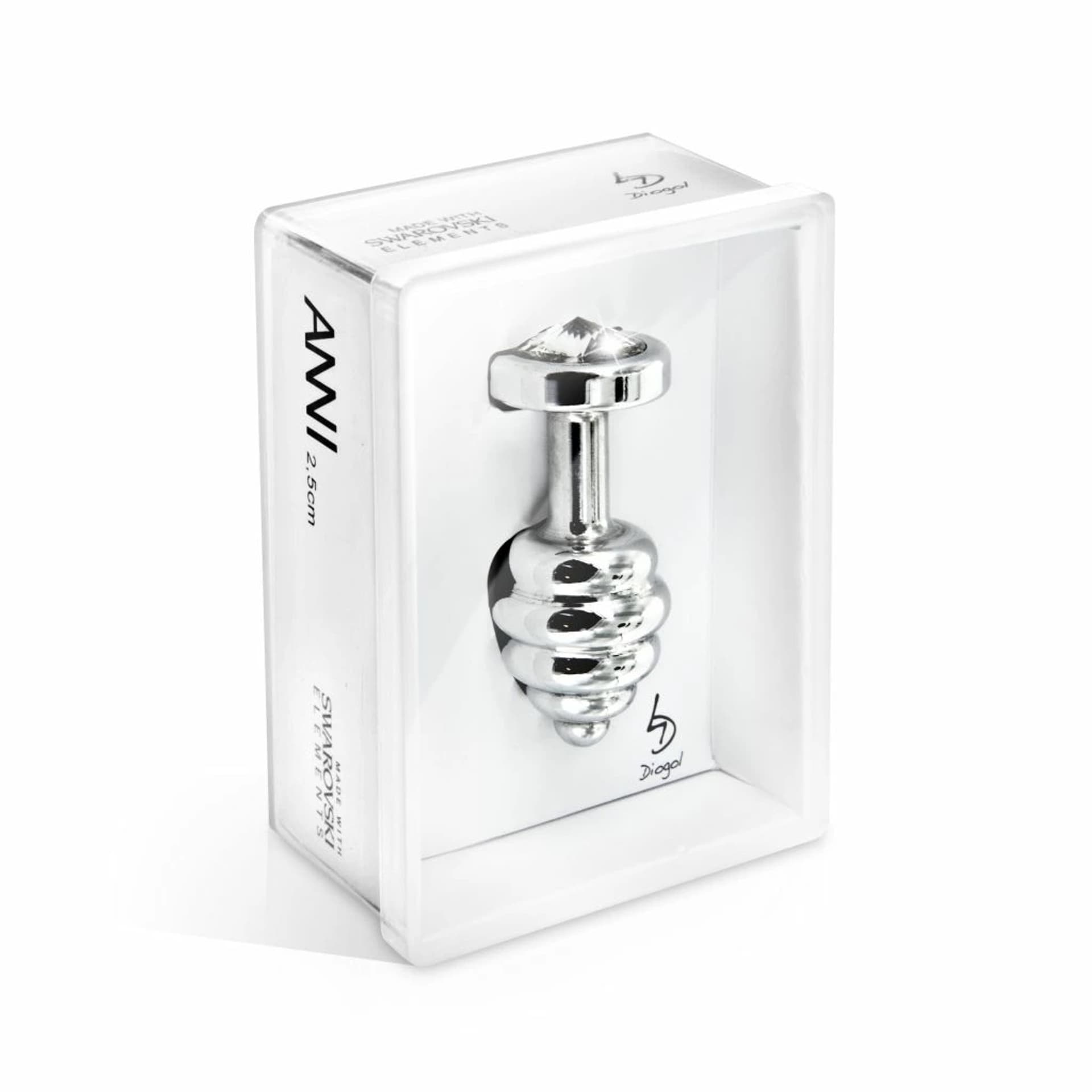 

Plug analny - Diogol Ano Ribbed Silver Plated 35 mm