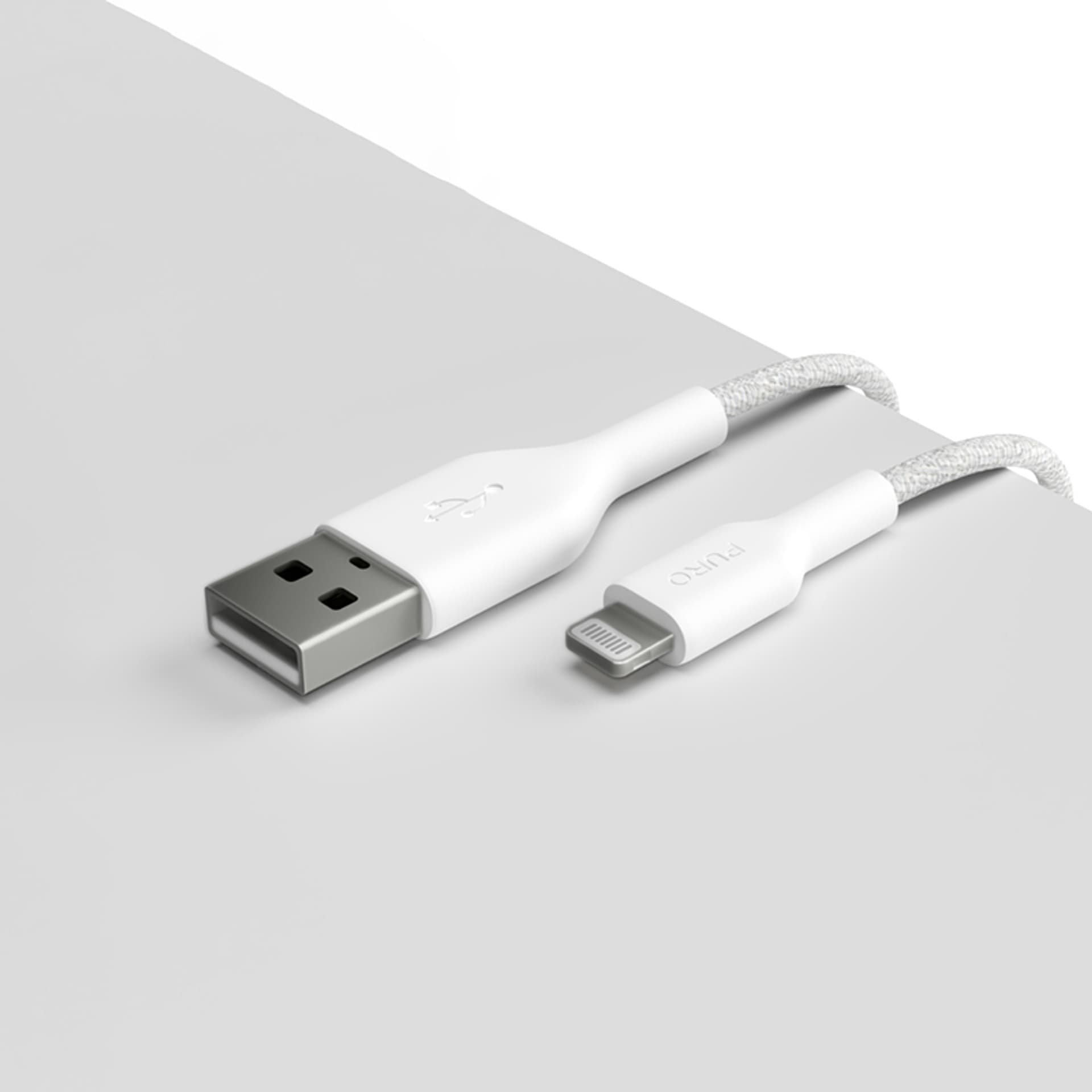 

PURO Fabric - Kabel w oplocie USB-A / Lightning certyfikat MFi 1,2m (biały)