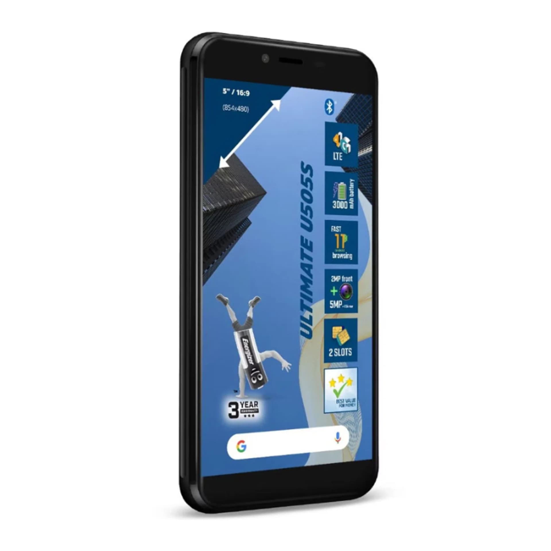 

Energizer Ultimate U505S - Smartfon 1GB RAM 16GB 5" 4G Dual Sim EU (Czarny)