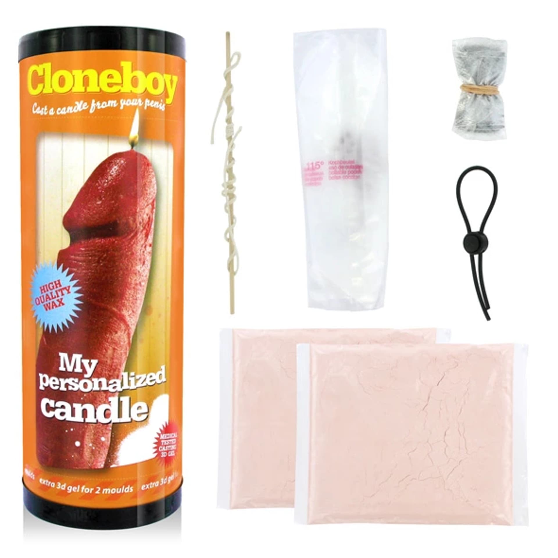 

Zestaw do klonowania penisa świeca - Cloneboy Candle Red