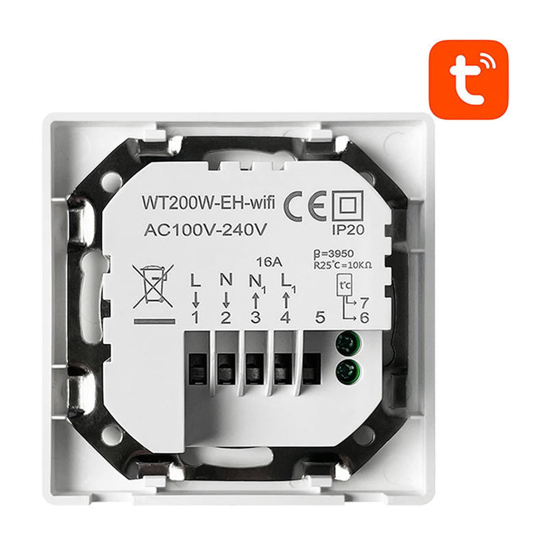 

Inteligentny termostat Avatto WT200-16A-W ogrzewanie elektryczne 16A WiFi TUYA