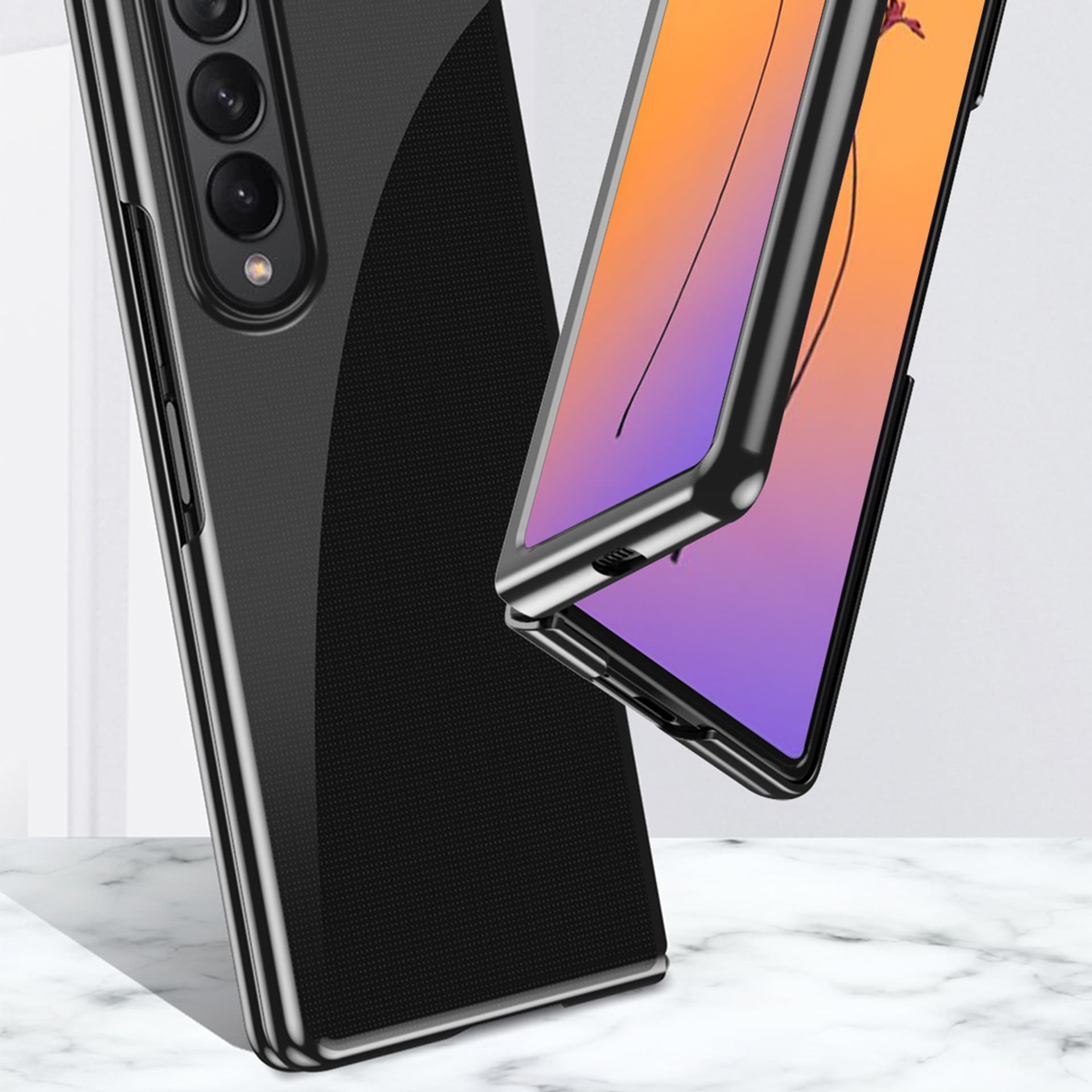 

Plating Case etui Samsung Galaxy Z Fold 4 pokrowiec z metaliczną ramką różowe