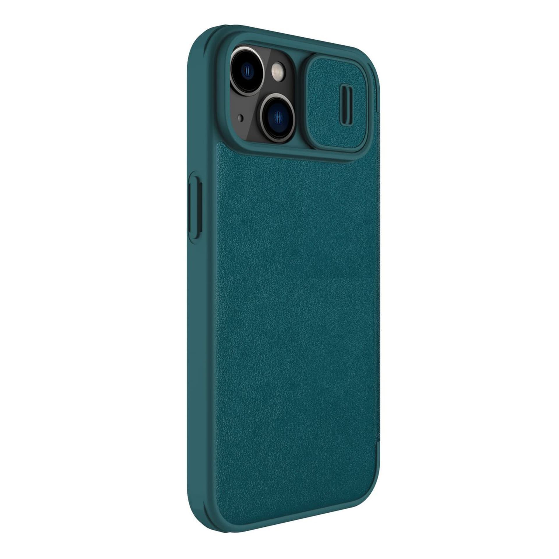 

Nillkin Qin Leather Pro Case etui iPhone 14 osłona na aparat kabura pokrowiec obudowa z klapką zielony