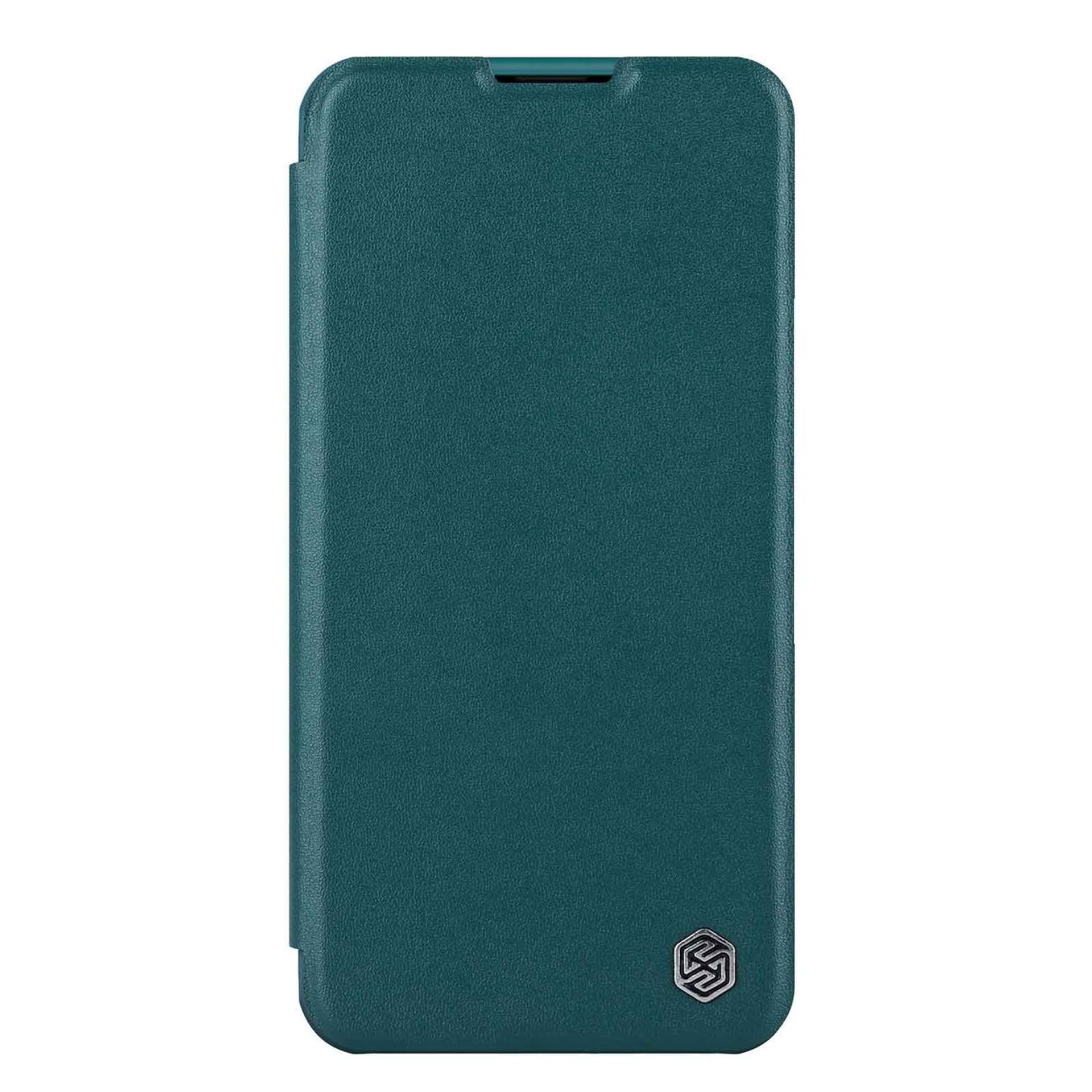 

Nillkin Qin Leather Pro Case etui iPhone 14 Pro Max osłona na aparat kabura pokrowiec obudowa z klapką zielony