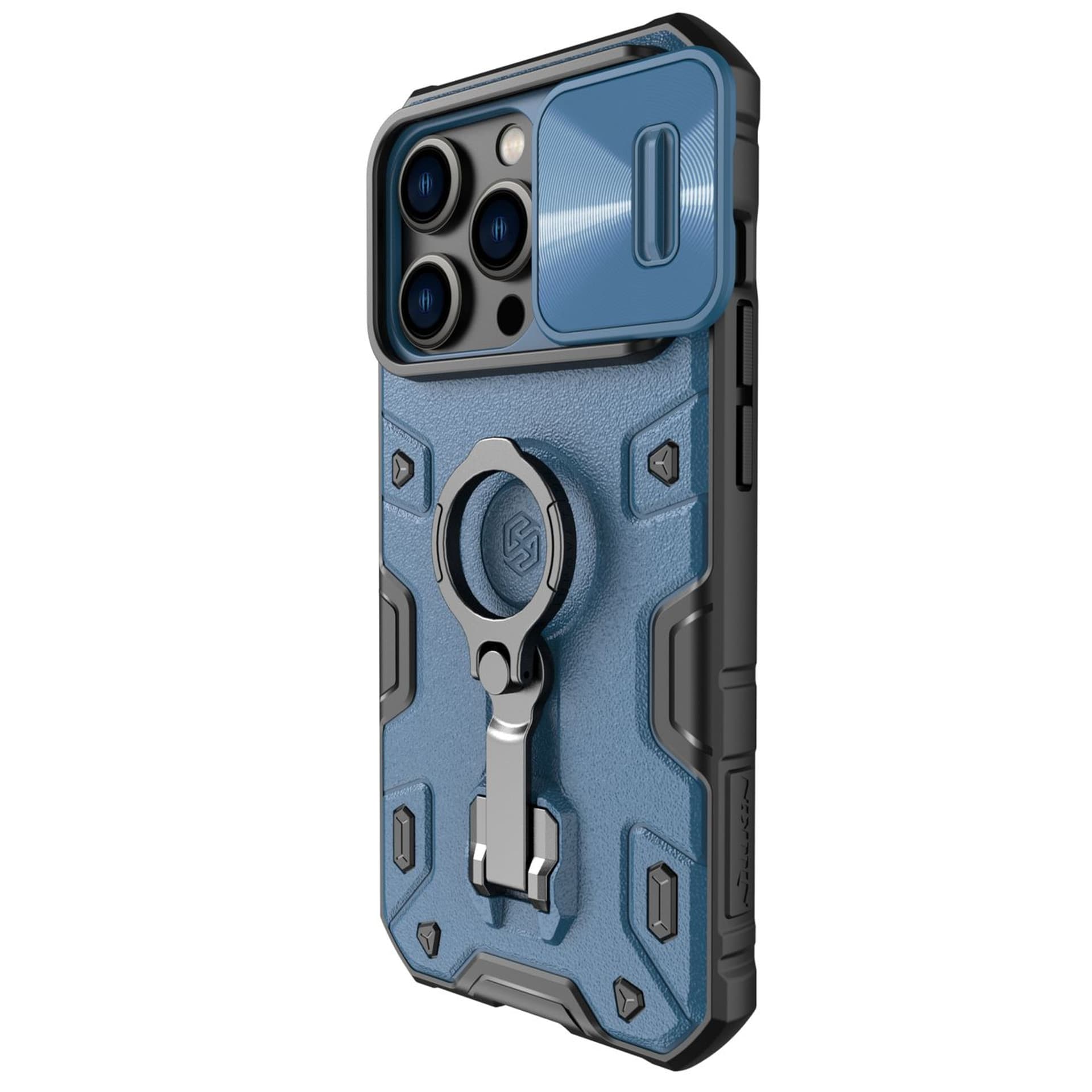 

Nillkin CamShield Armor Pro Magnetic Case etui iPhone 14 Pro magnetyczny pokrowiec MagSafe z osłoną na aparat niebieskie