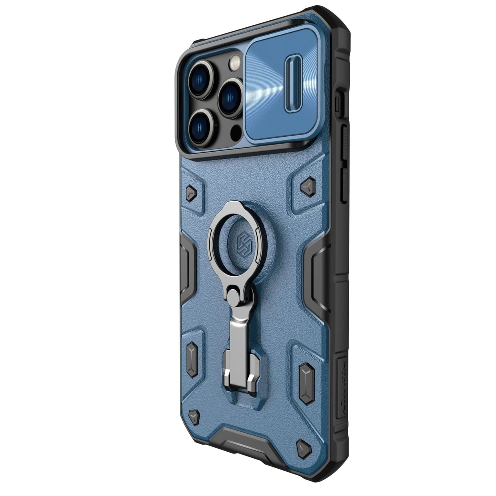 

Nillkin CamShield Armor Pro Magnetic Case etui iPhone 14 Pro Max magnetyczny pokrowiec MagSafe z osłoną na aparat niebieskie