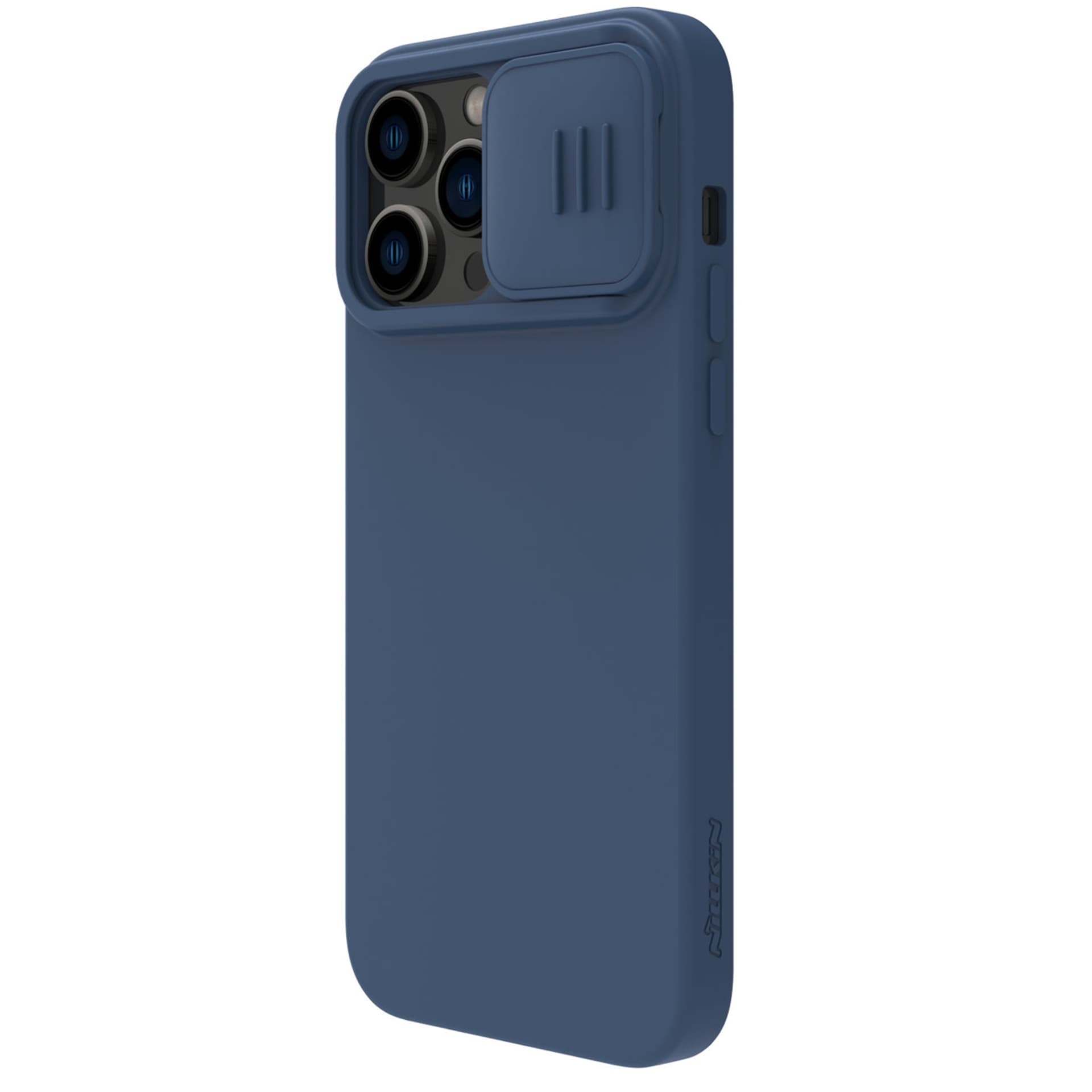 

Nillkin CamShield Silky Silicone Case etui iPhone 14 Pro Max silikonowy pokrowiec z osłoną na aparat niebieskie
