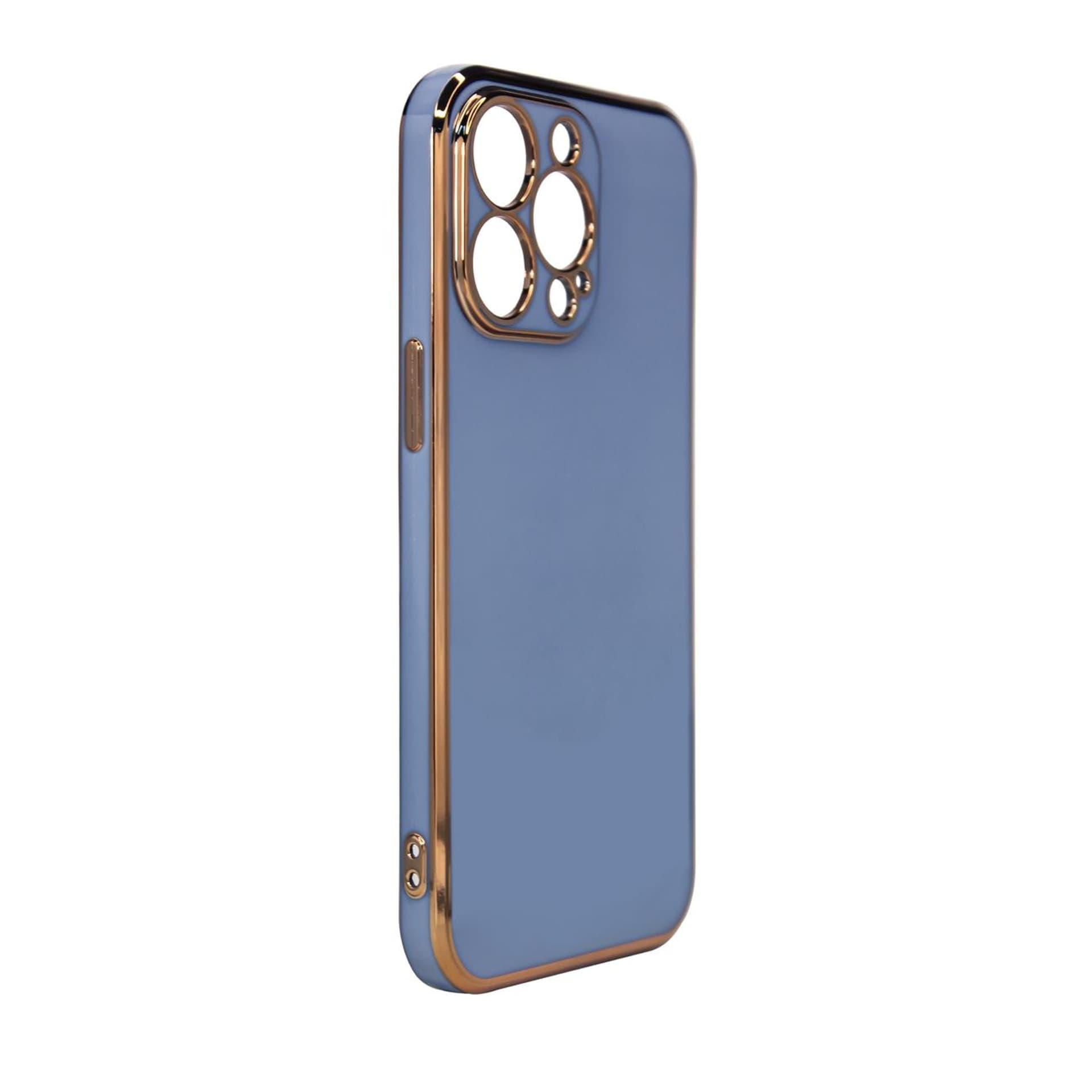 

Lighting Color Case etui do iPhone 12 żelowy pokrowiec ze złotą ramką szary