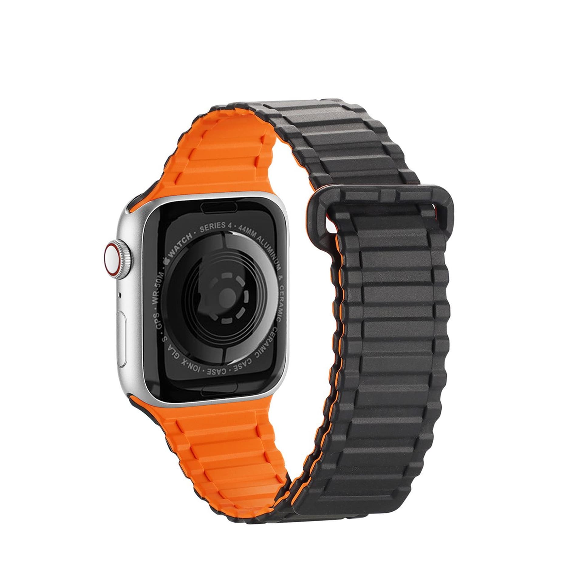 

Dux Ducis Strap (Armor Version) pasek Apple Watch Ultra, SE, 8, 7, 6, 5, 4, 3, 2, 1 (49, 45, 44, 42 mm) silikonowa magnetyczna opaska bransoleta czarno-pomarańczowy, 49/45/44/42 mm) silikonowa magnetyczna opaska bransoleta czarno-pomarańczow