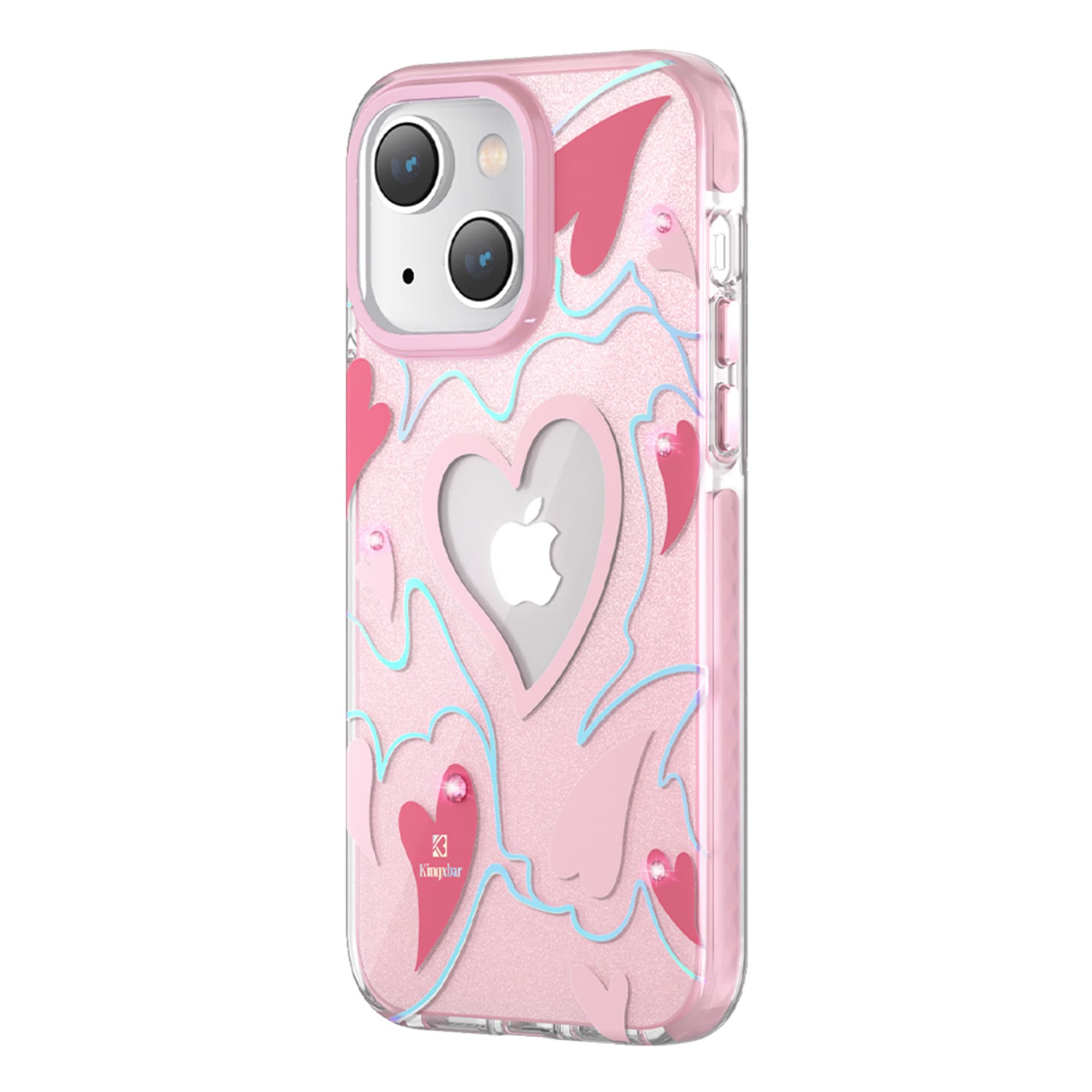 

Kingxbar Heart Star Series etui iPhone 14 etui w gwiazdki pink heart