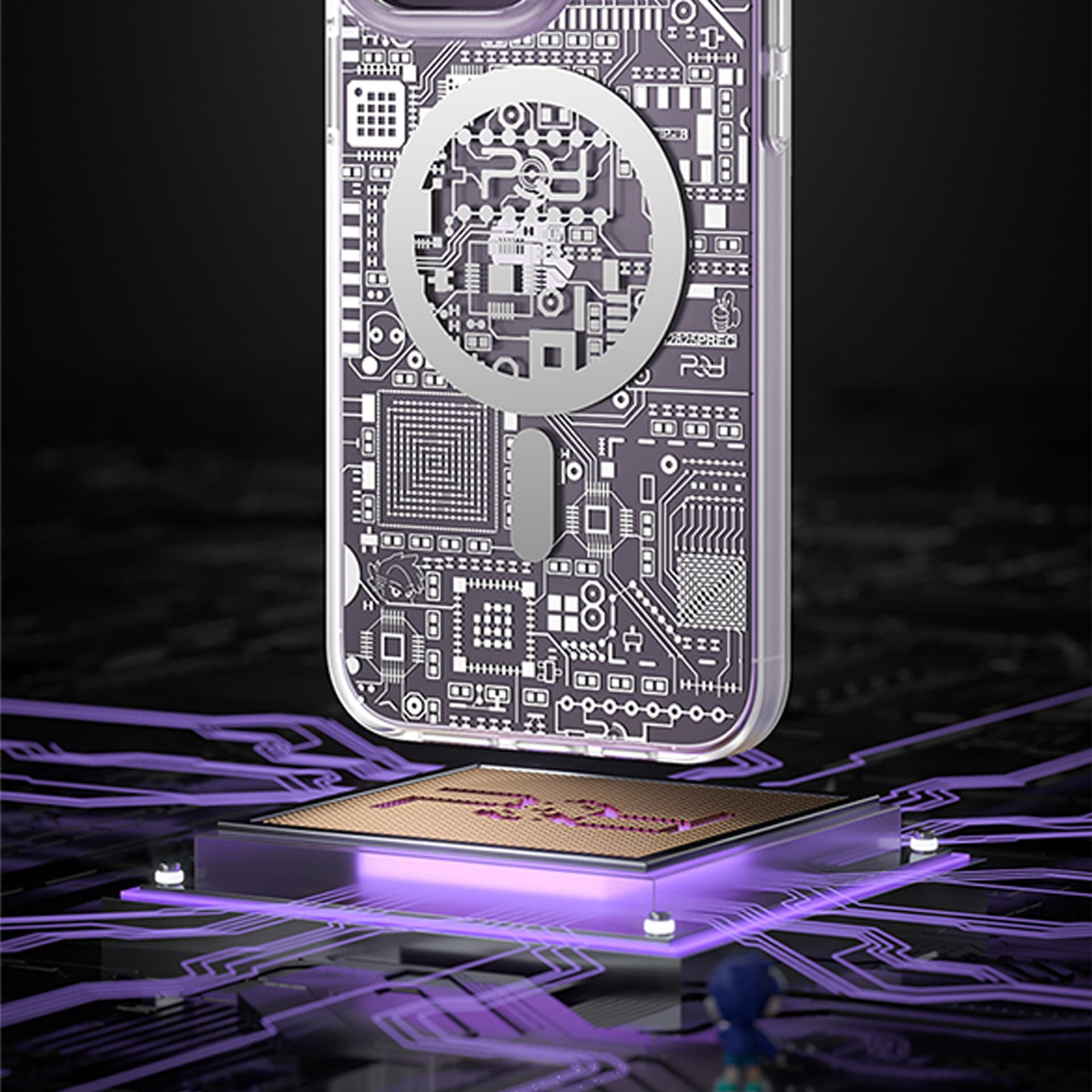 

Kingxbar PQY Geek Series magnetyczne etui iPhone 14 Pro MagSafe złote