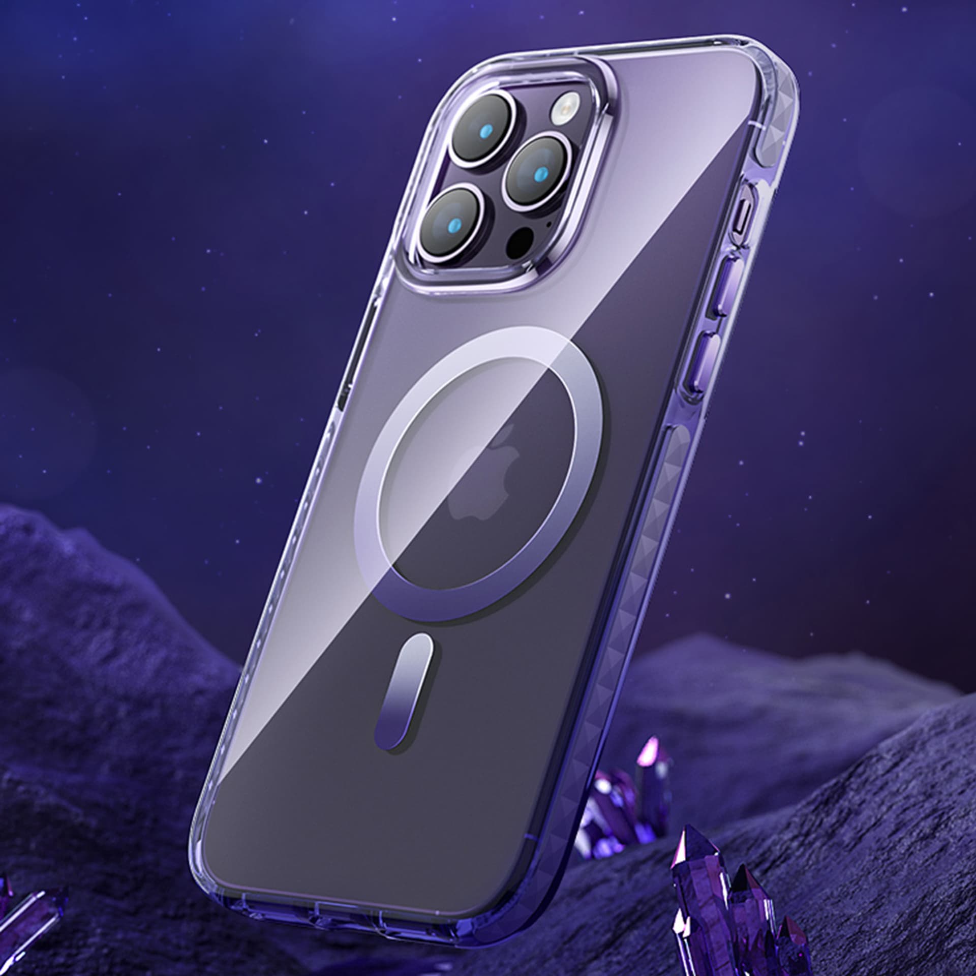 

Kingxbar PQY Ice Crystal Series magnetyczne etui iPhone 14 Plus MagSafe srebrne