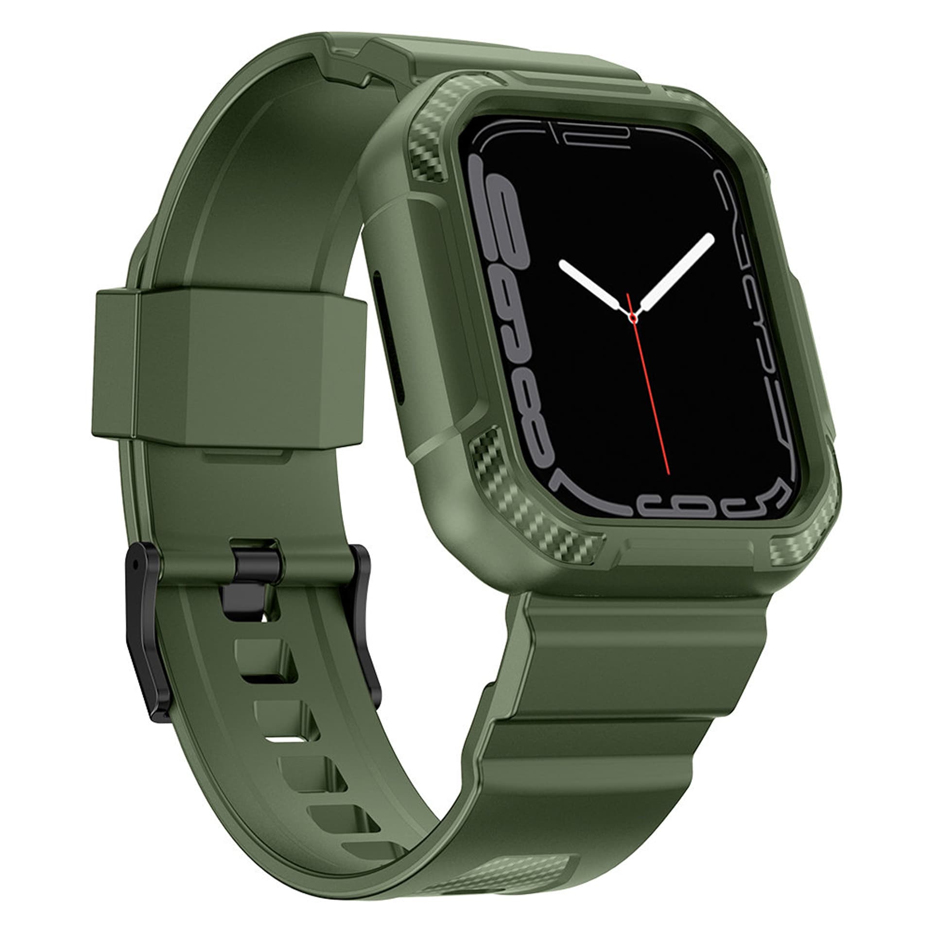 

Kingxbar CYF537 2w1 pasek Apple Watch SE, 8, 7, 6, 5, 4, 3, 2, 1 (45, 44, 42 mm) z wbudowanym etui zielony, 45/44/42 mm) z wbudowanym etui zielon