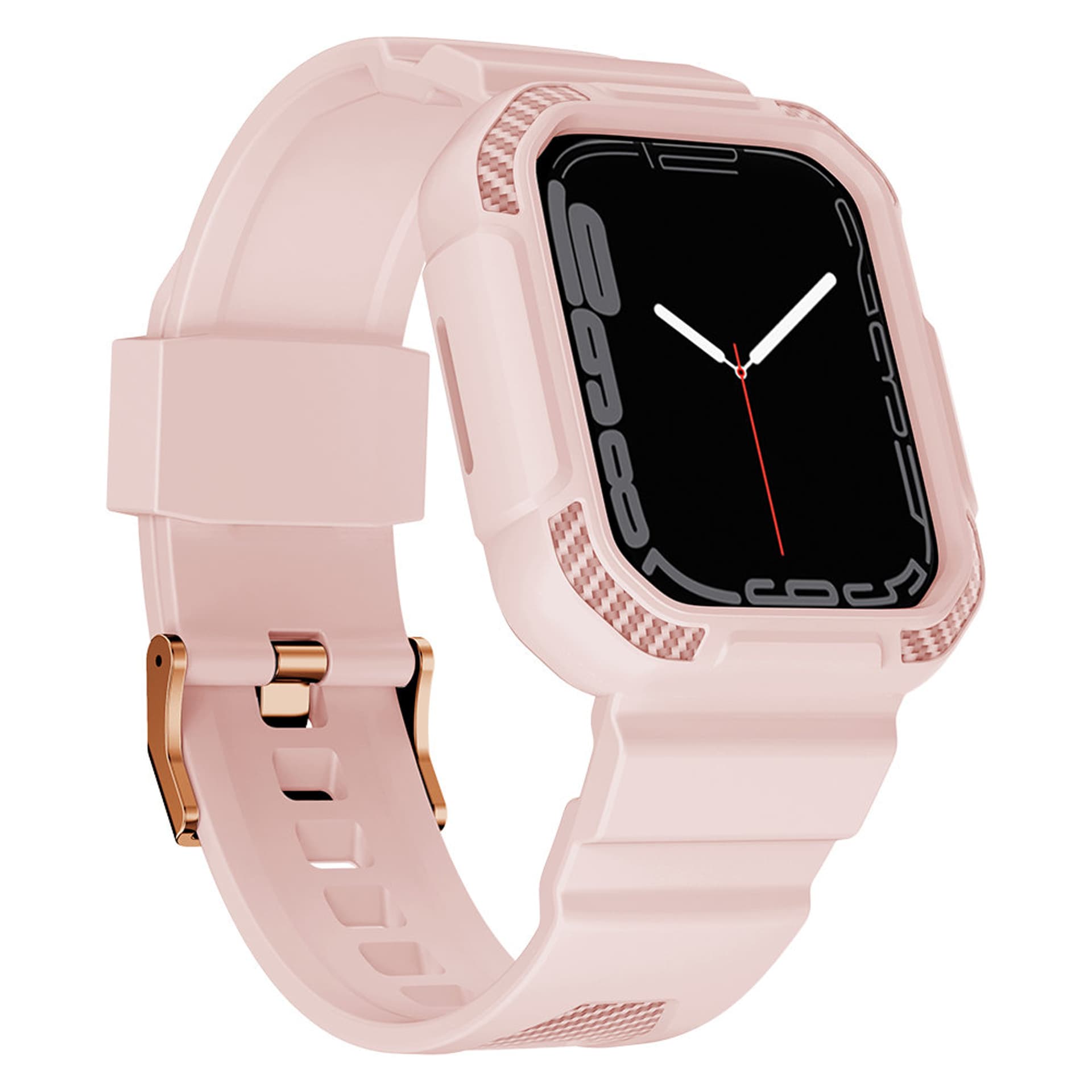 

Kingxbar CYF106 2w1 pasek Apple Watch SE, 8, 7, 6, 5, 4, 3, 2, 1 (41, 40, 38 mm) z wbudowanym etui różowy, 41/40/38 mm) z wbudowanym etui różow