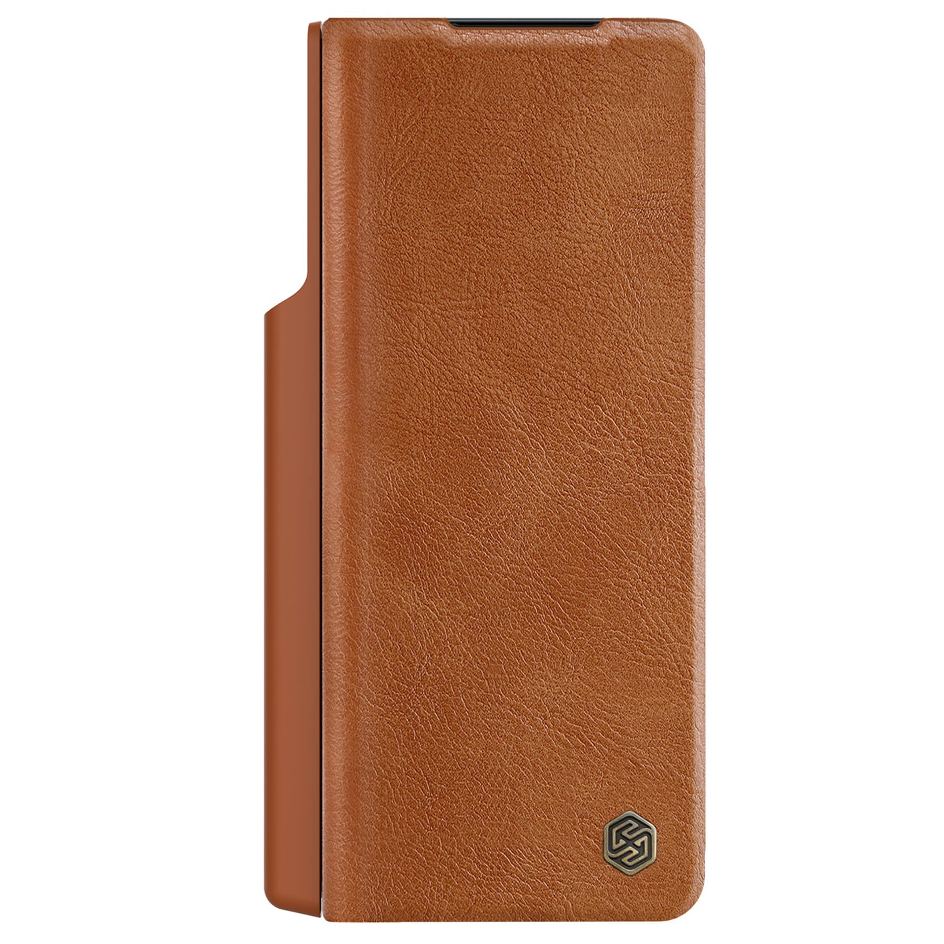 

Nillkin Qin Leather Pro Case etui Samsung Galaxy Z Fold 4 pokrowiec osłoną na aparat i miejscem na rysik brązowe